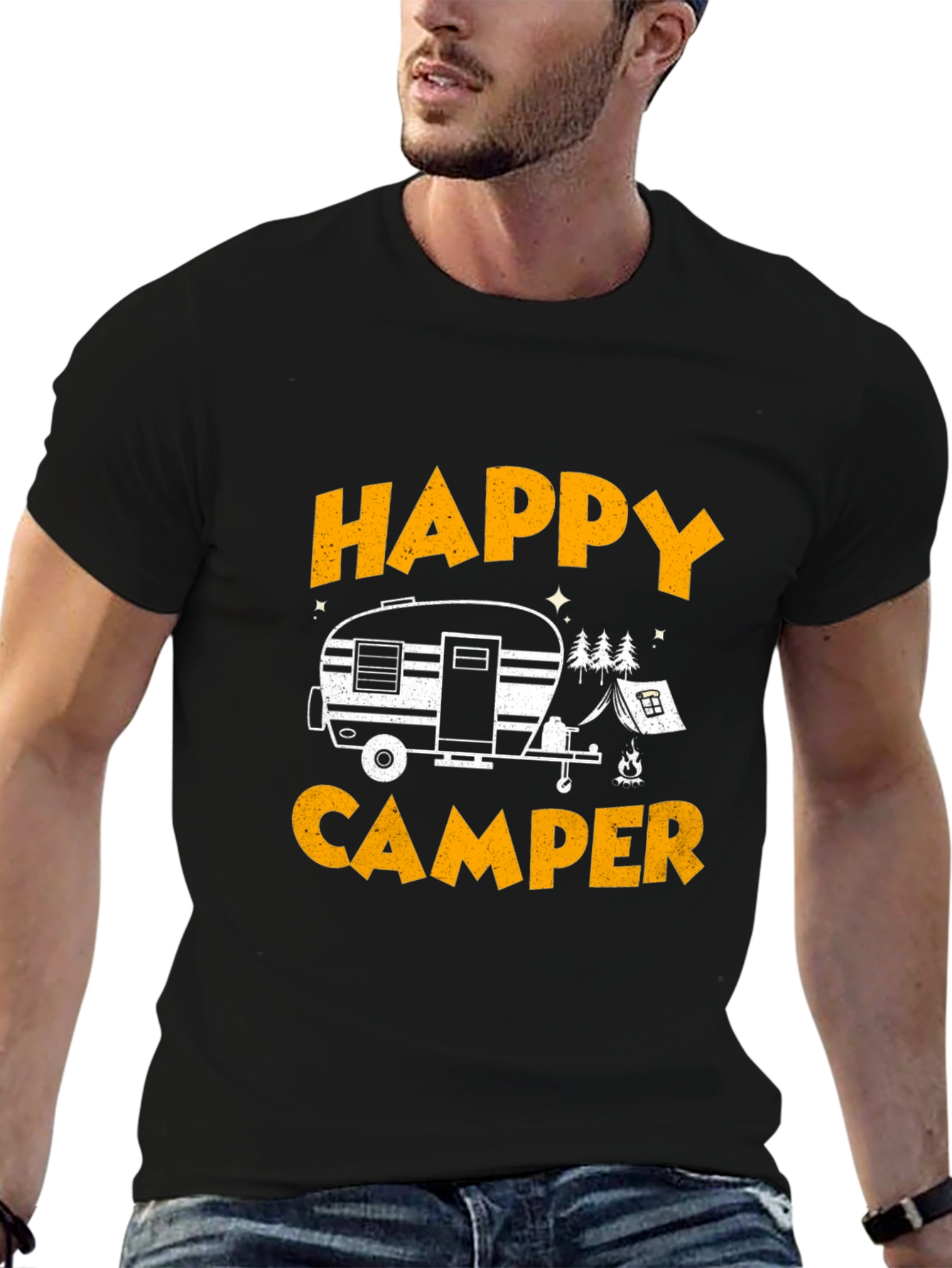 Black Happy Camper Graphic Tee - Adventure Awaits view 6