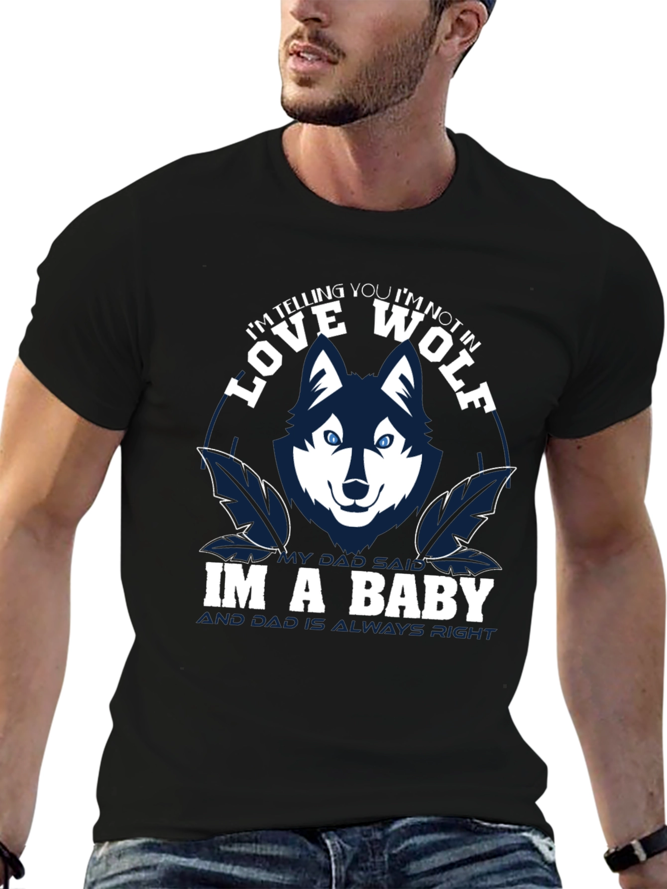 Black Love Wolf Baby T-Shirt view 6