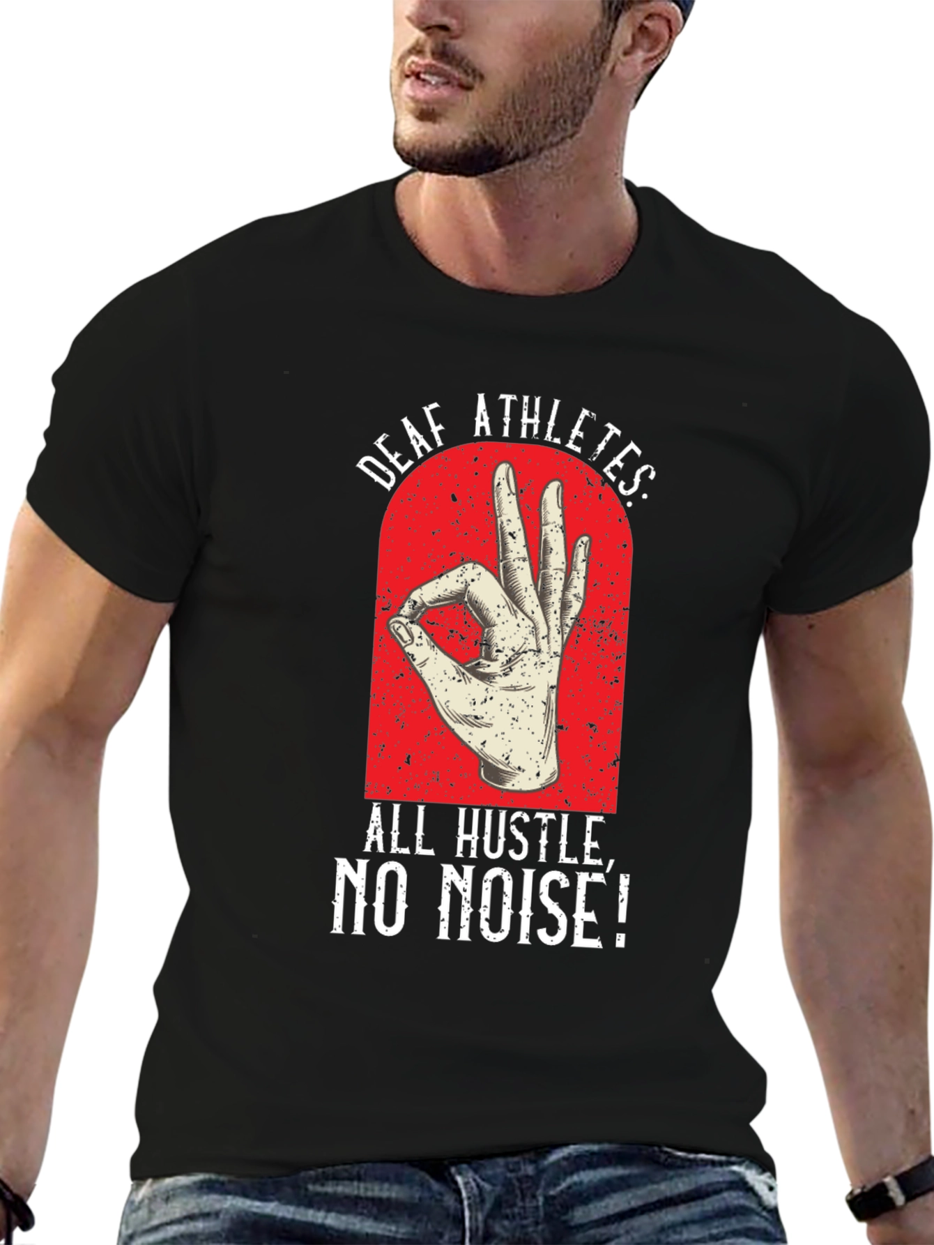 Deaf Athletes: All Hustle, No Noise T-Shirt - 6