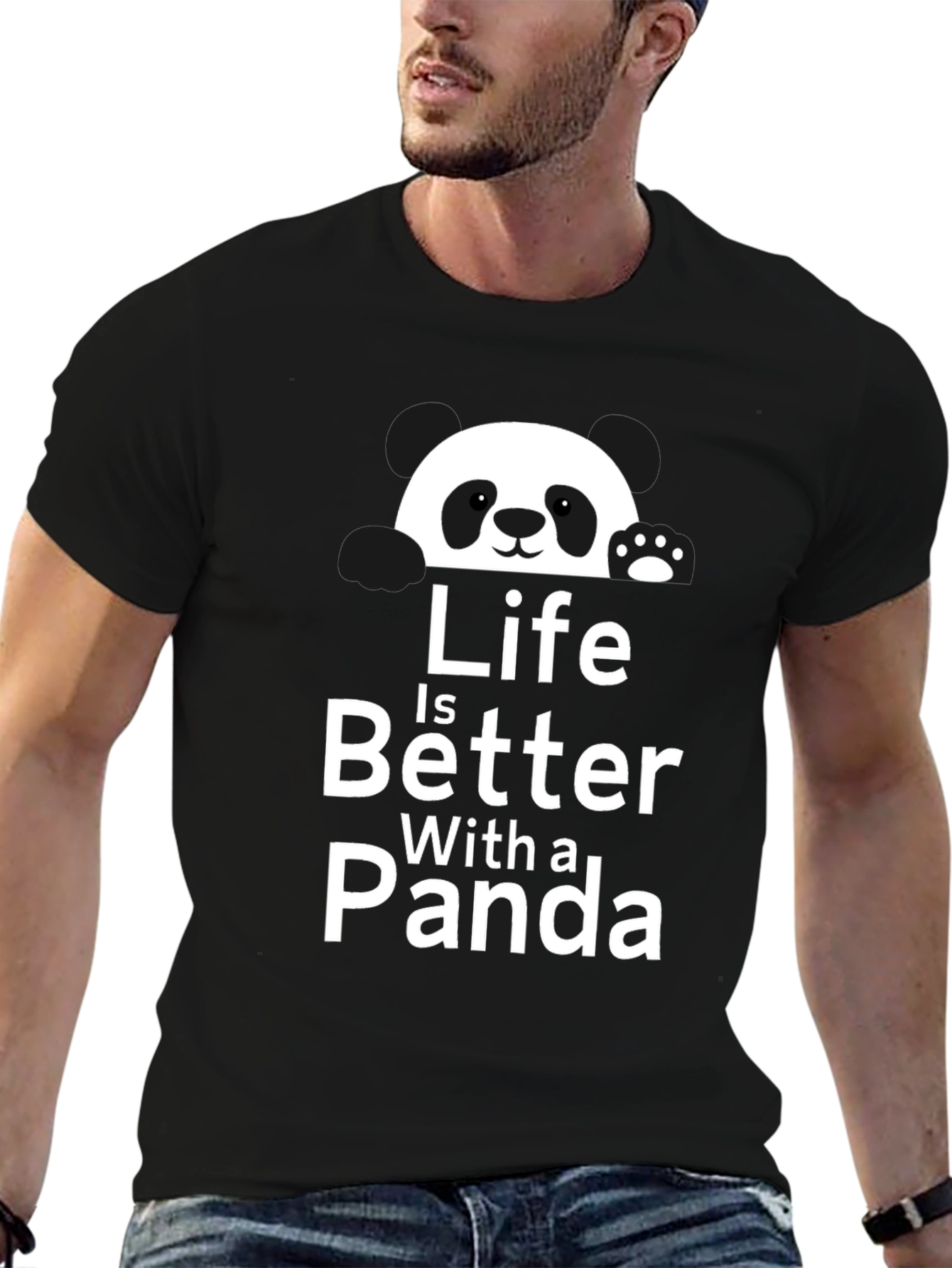 Black Life is Better with a Panda Graphic T-Shirt view 6