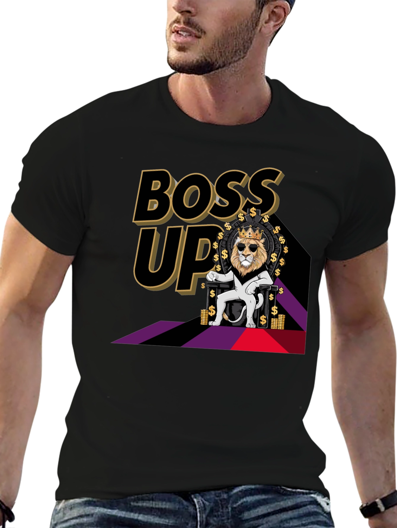 Black Boss Up Lion King T-Shirt view 6