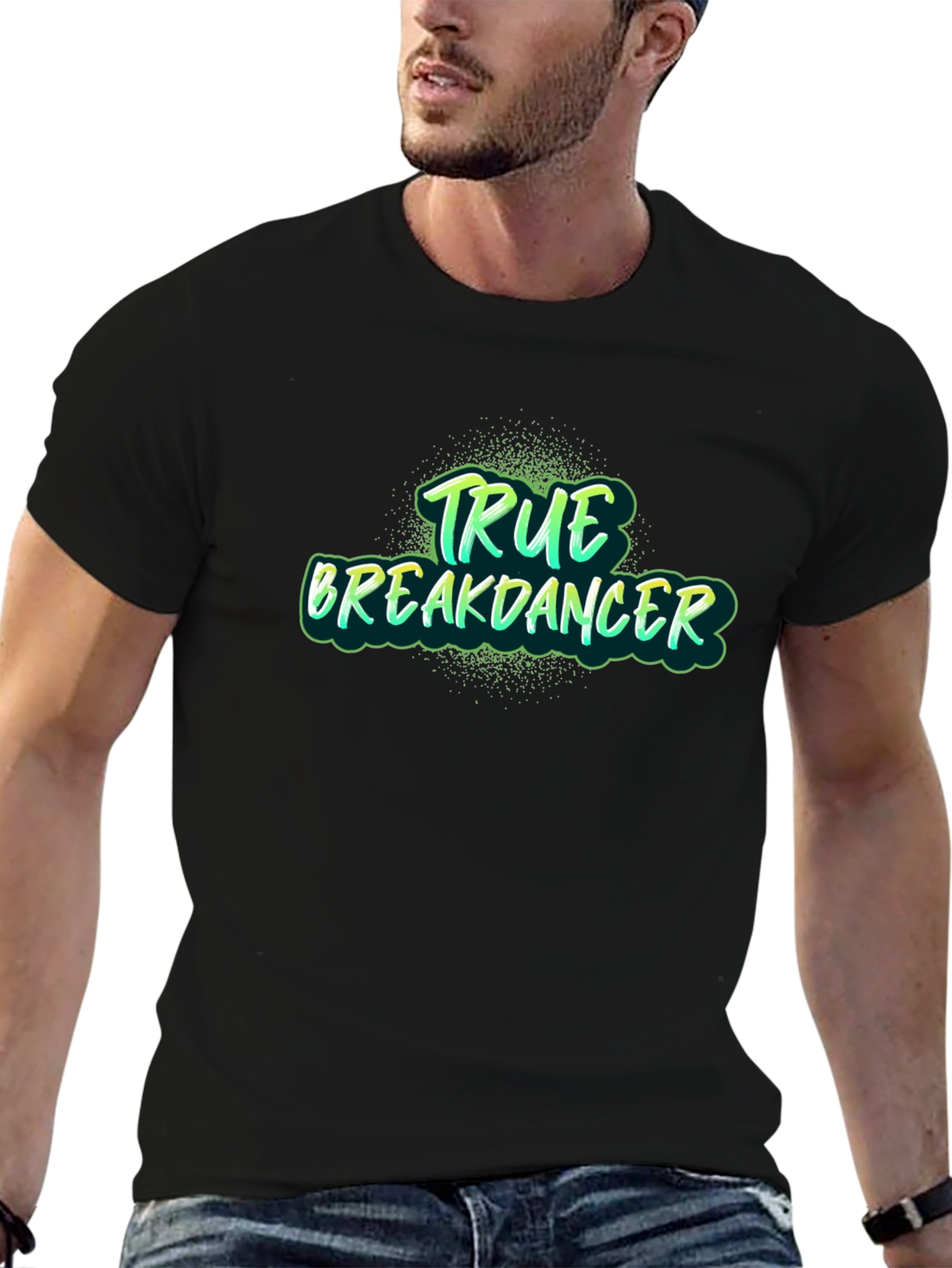 Black True Breakdancer Graphic Tee - Black Cotton Blend view 6