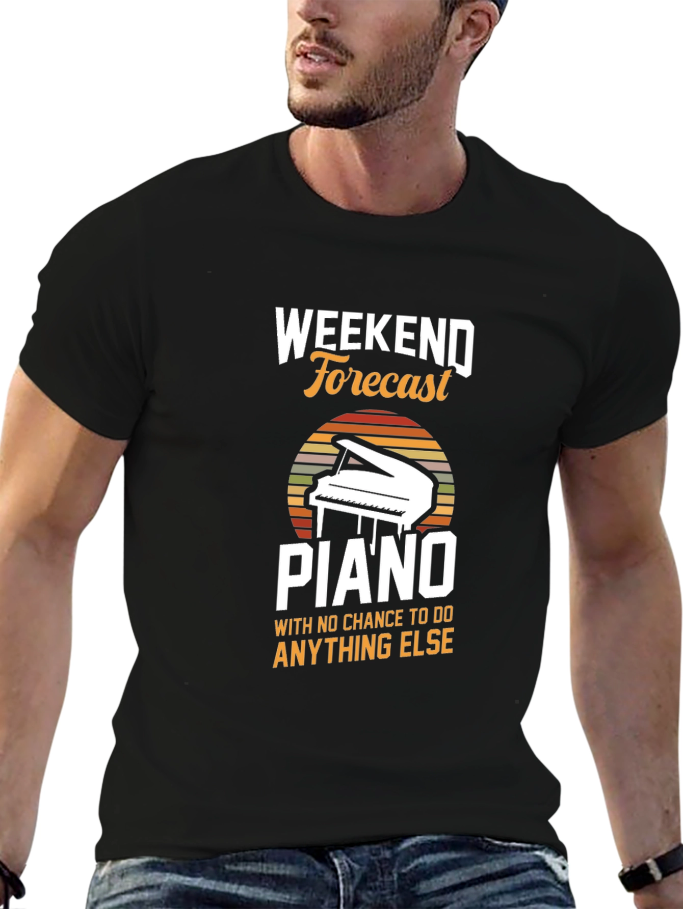 Black Weekend Forecast Piano T-Shirt view 6