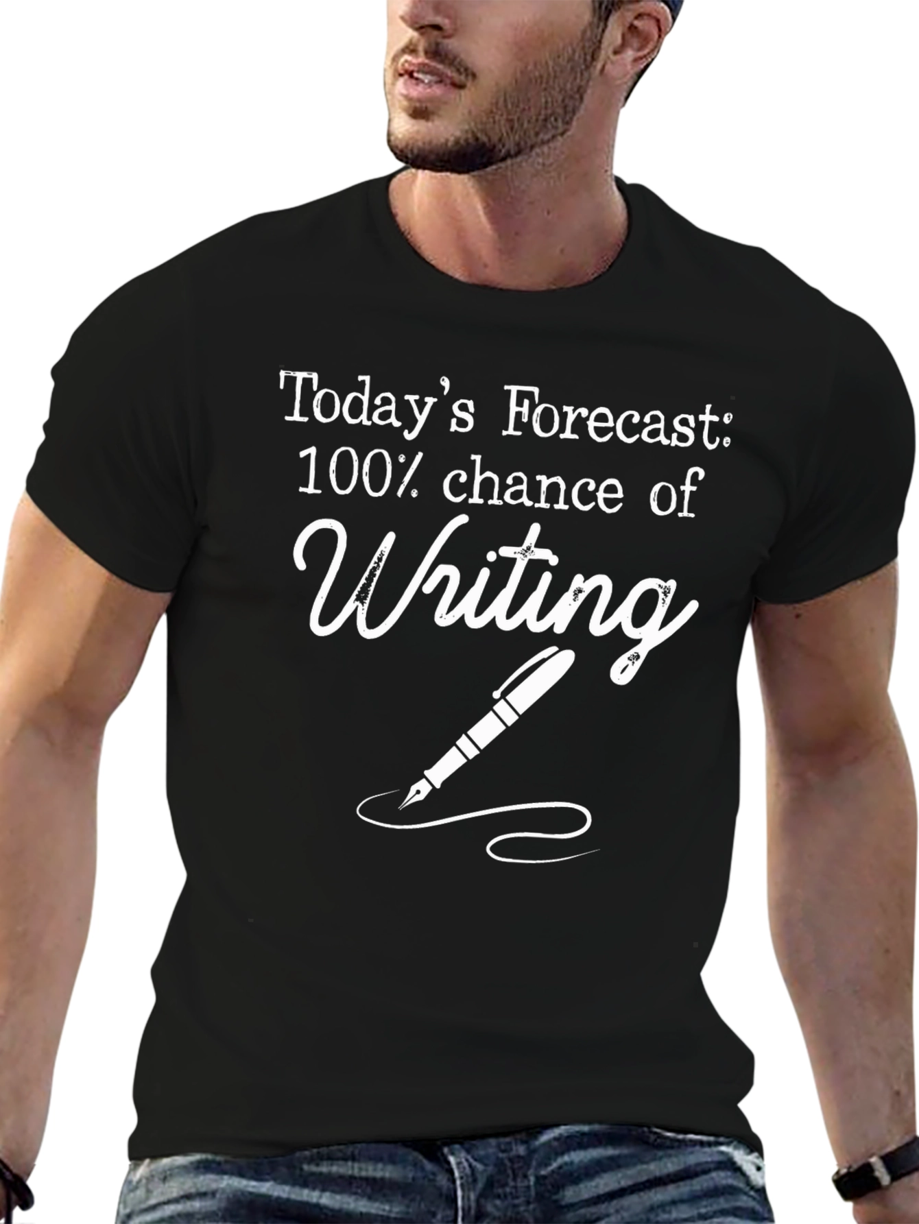 Black Writer's Forecast Graphic T-Shirt view 6