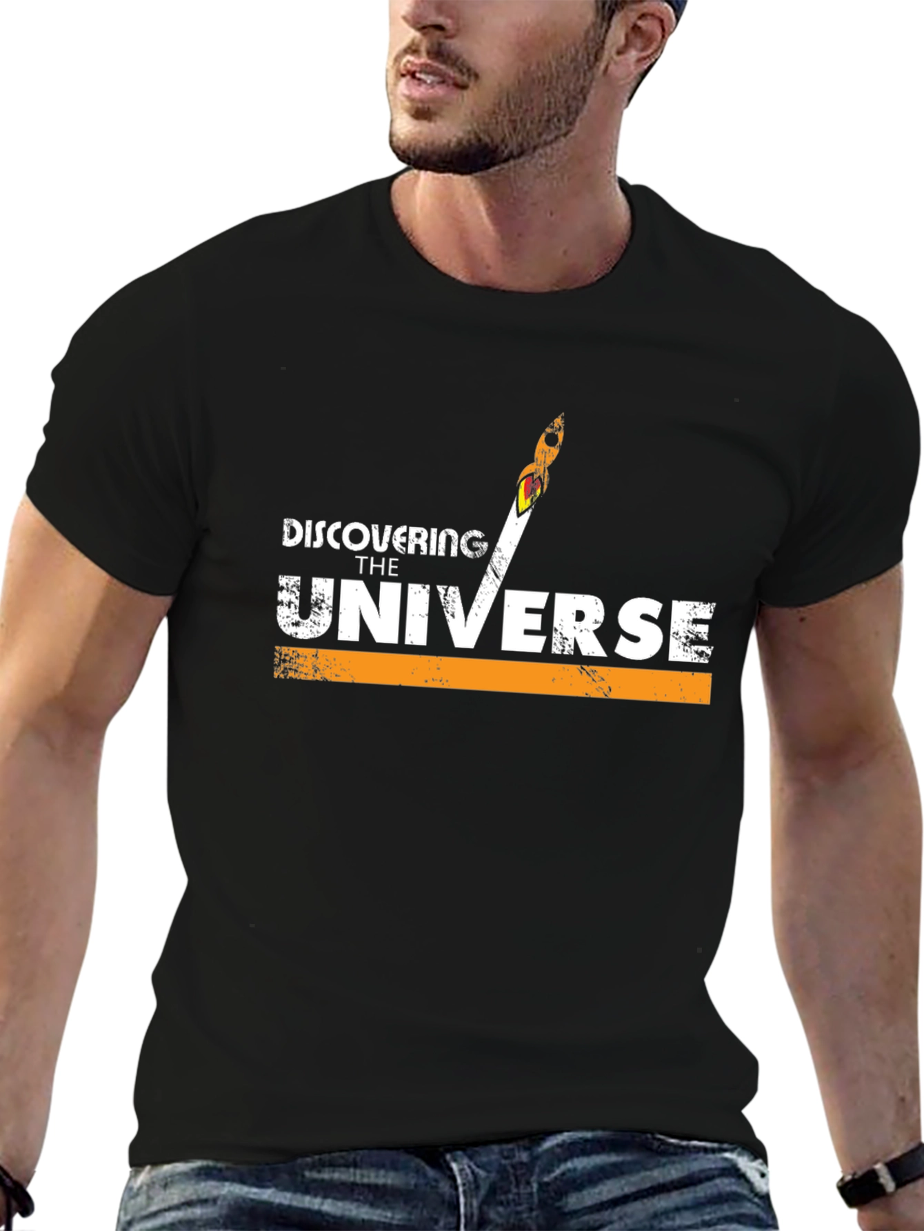 Black Discovering The Universe Black T-Shirt view 6