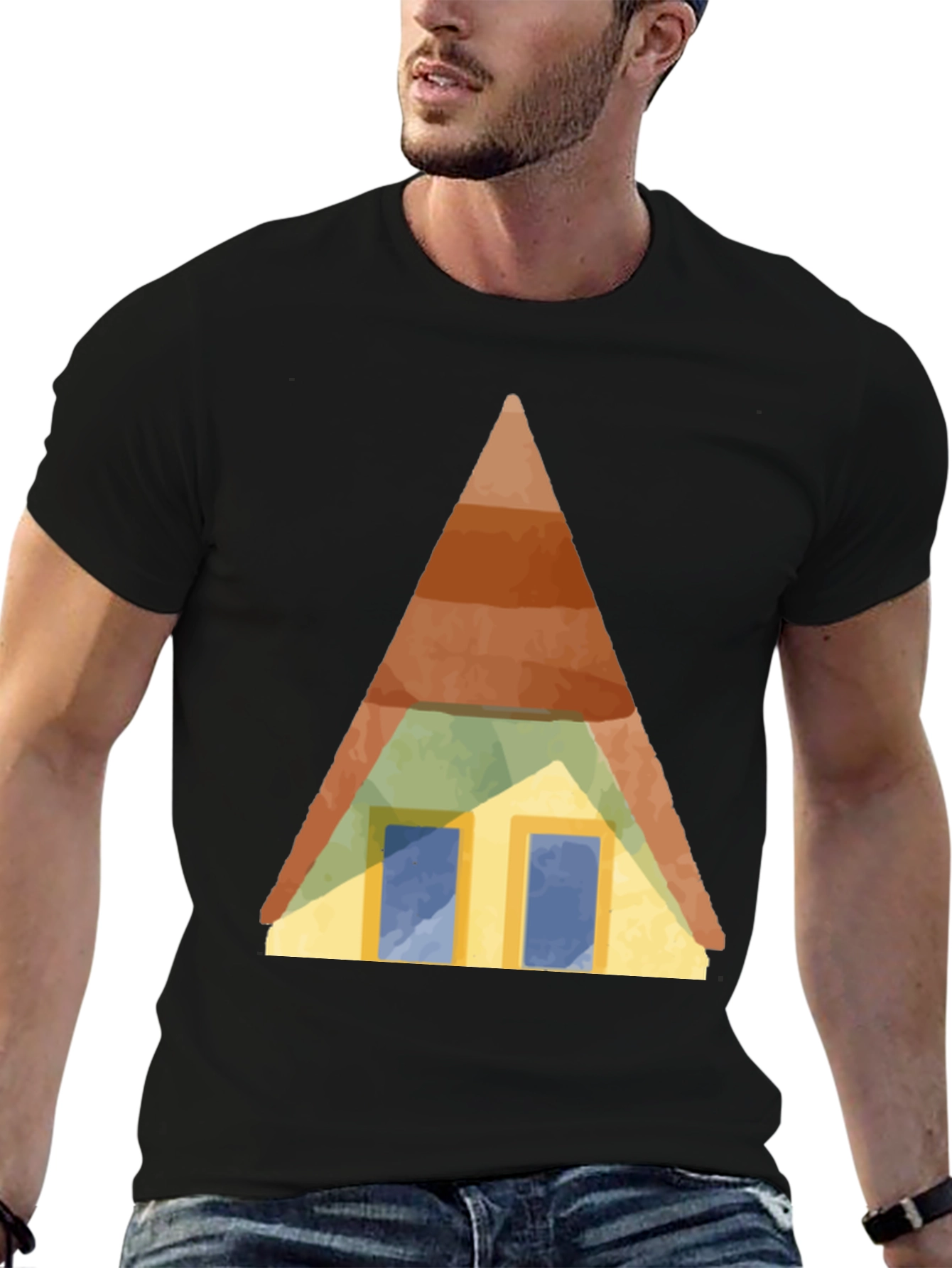 Black Cabin Graphic Tee - Stylish & Unique Design view 6