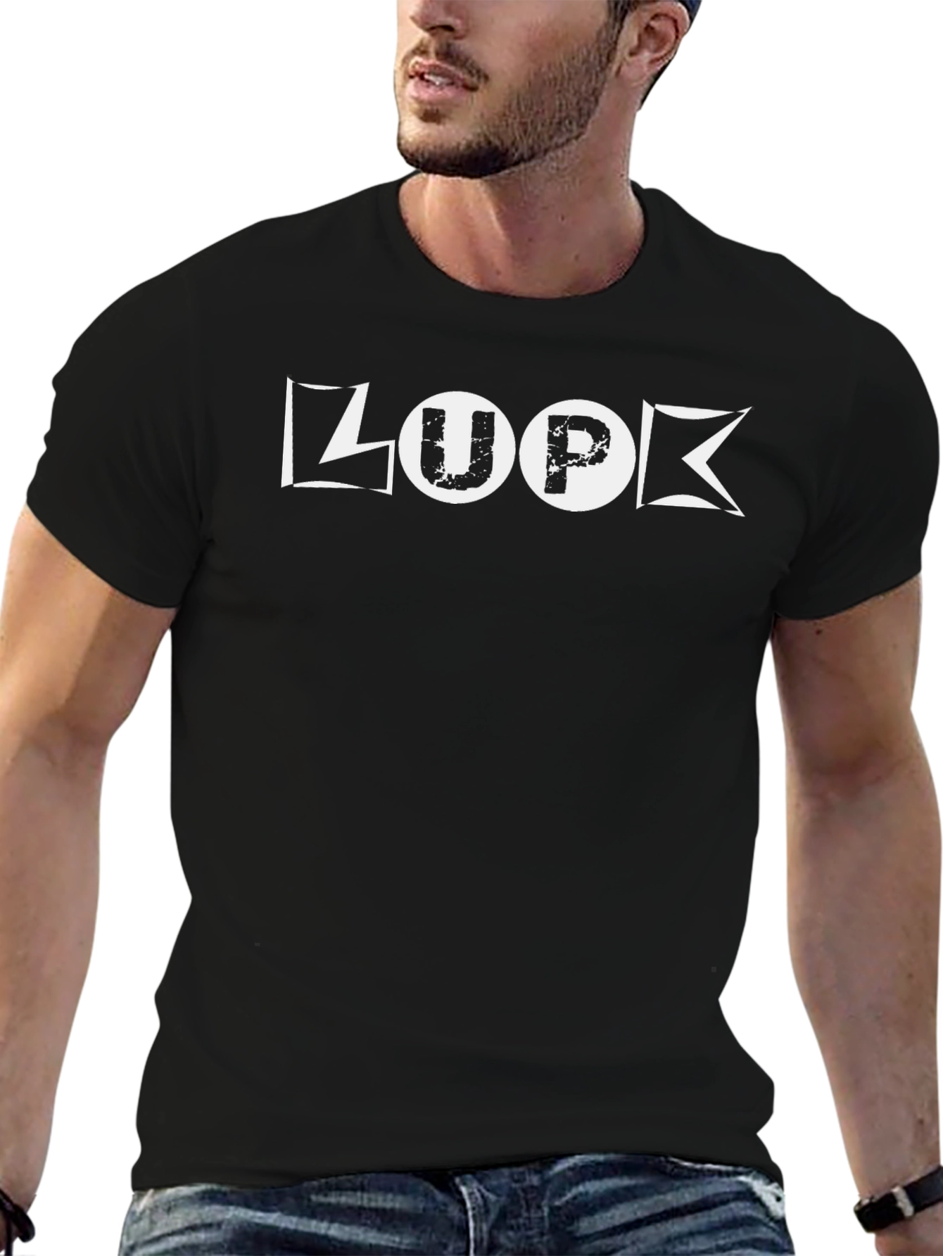 Black Look Up Graphic Tee - Mens Short Sleeve Black T-Shirt view 6