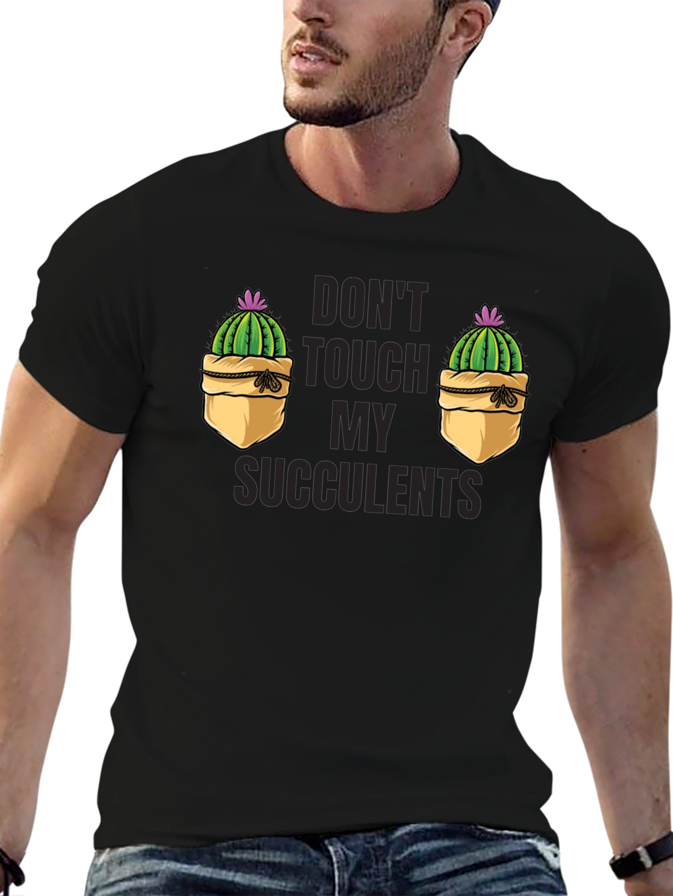 Black Don't Touch My Succulents Graphic T-Shirt view 6