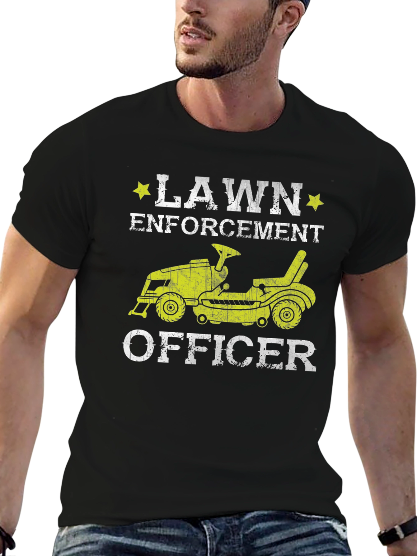 Black Lawn Enforcement Officer Graphic Tee view 6