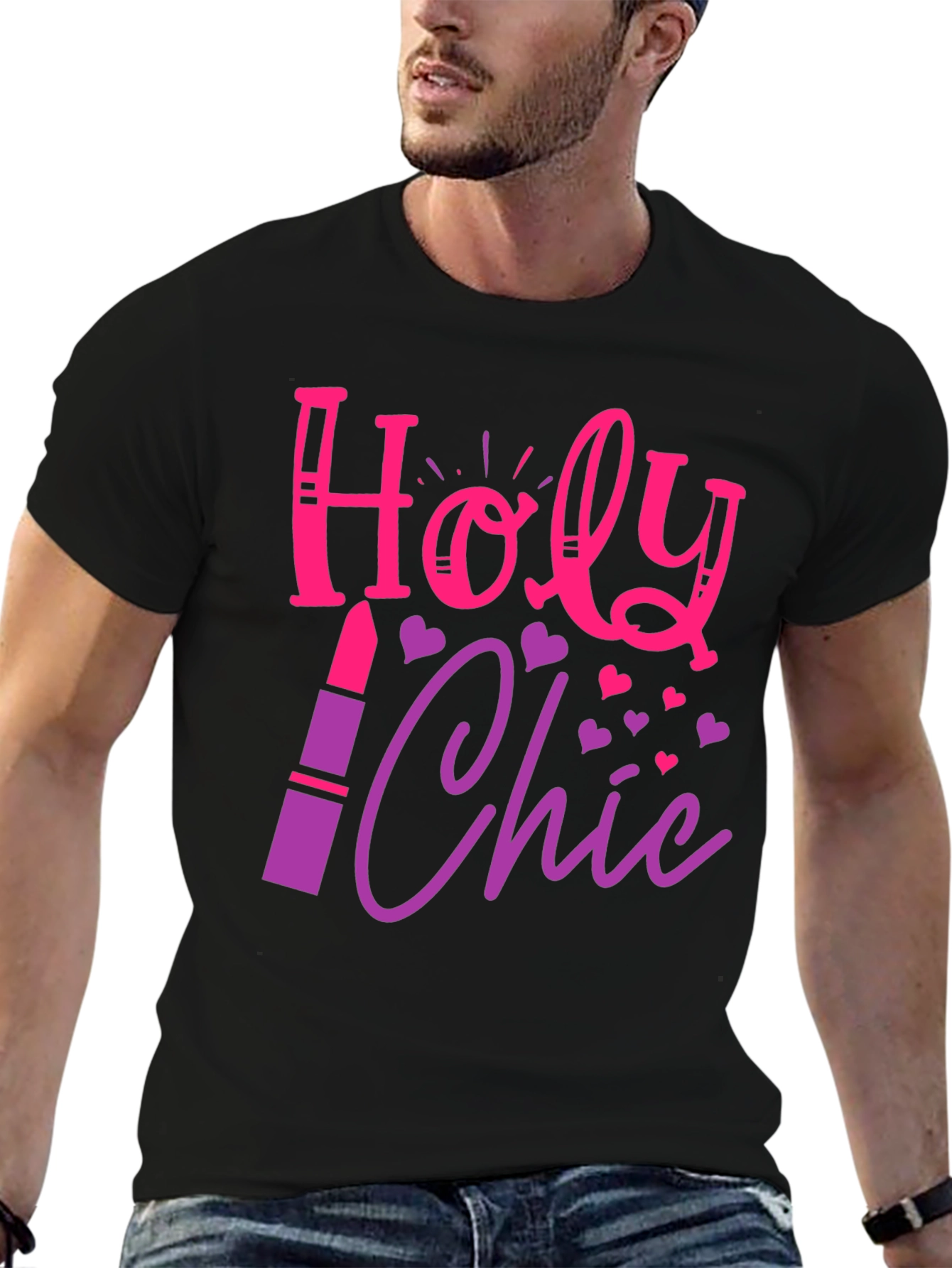 Black Holy Chic Graphic Tee - Stylish & Fun! view 6