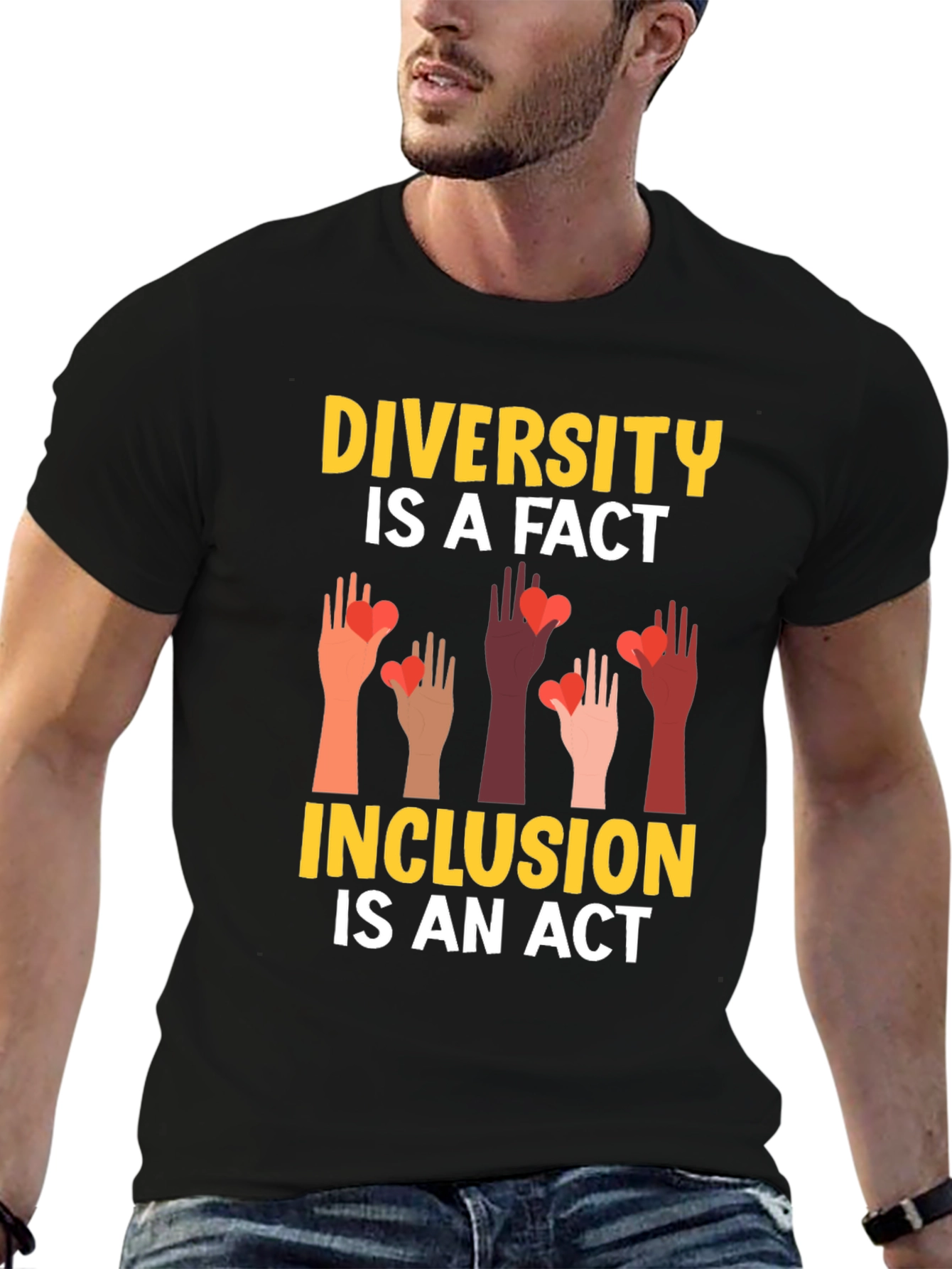Black Diversity Inclusion T-Shirt view 6