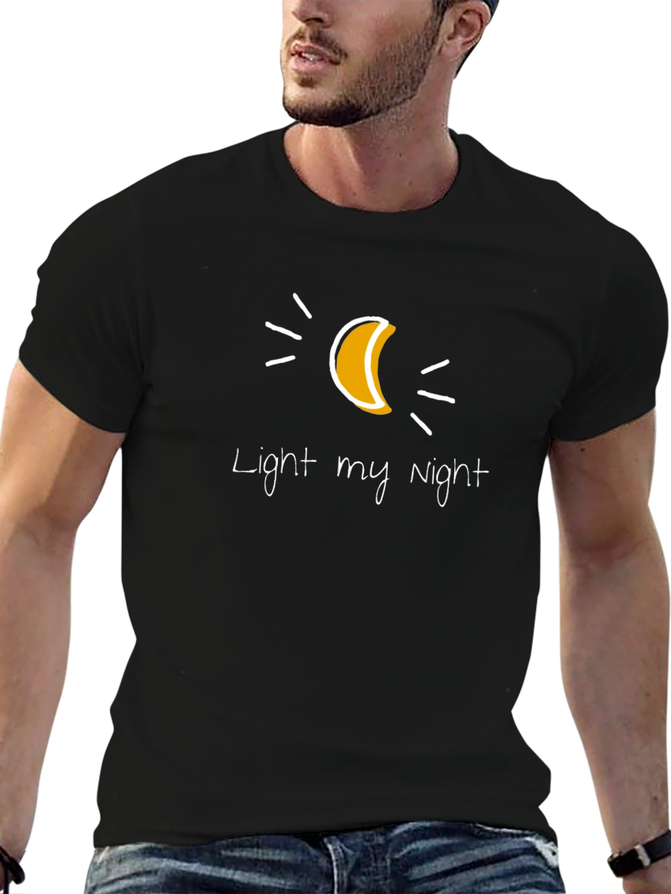 Black Light My Night Graphic Tee - Soft Cotton Comfort view 6