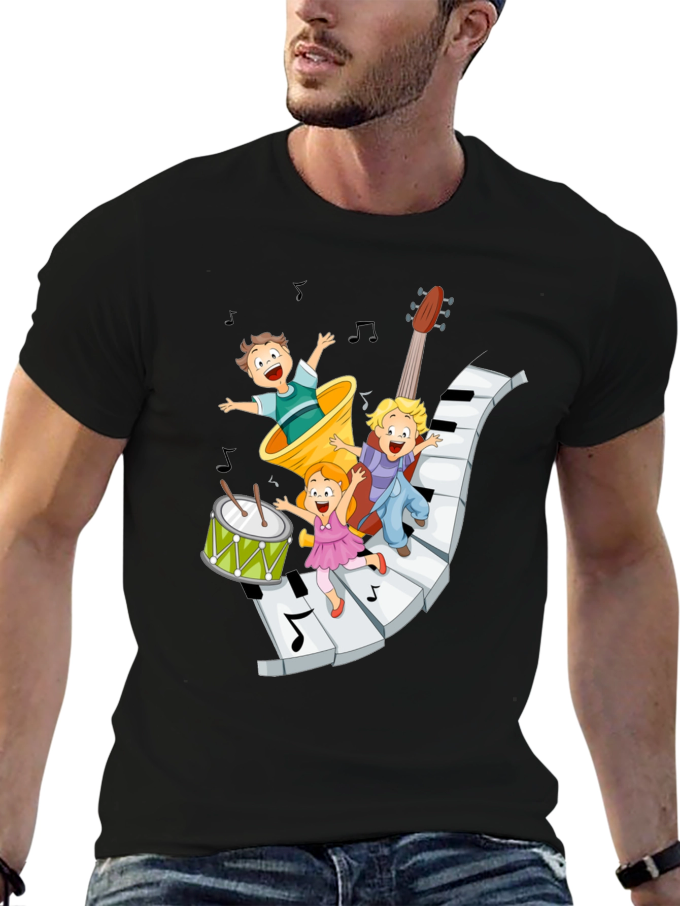 Black Musical Kids Graphic T-Shirt view 6