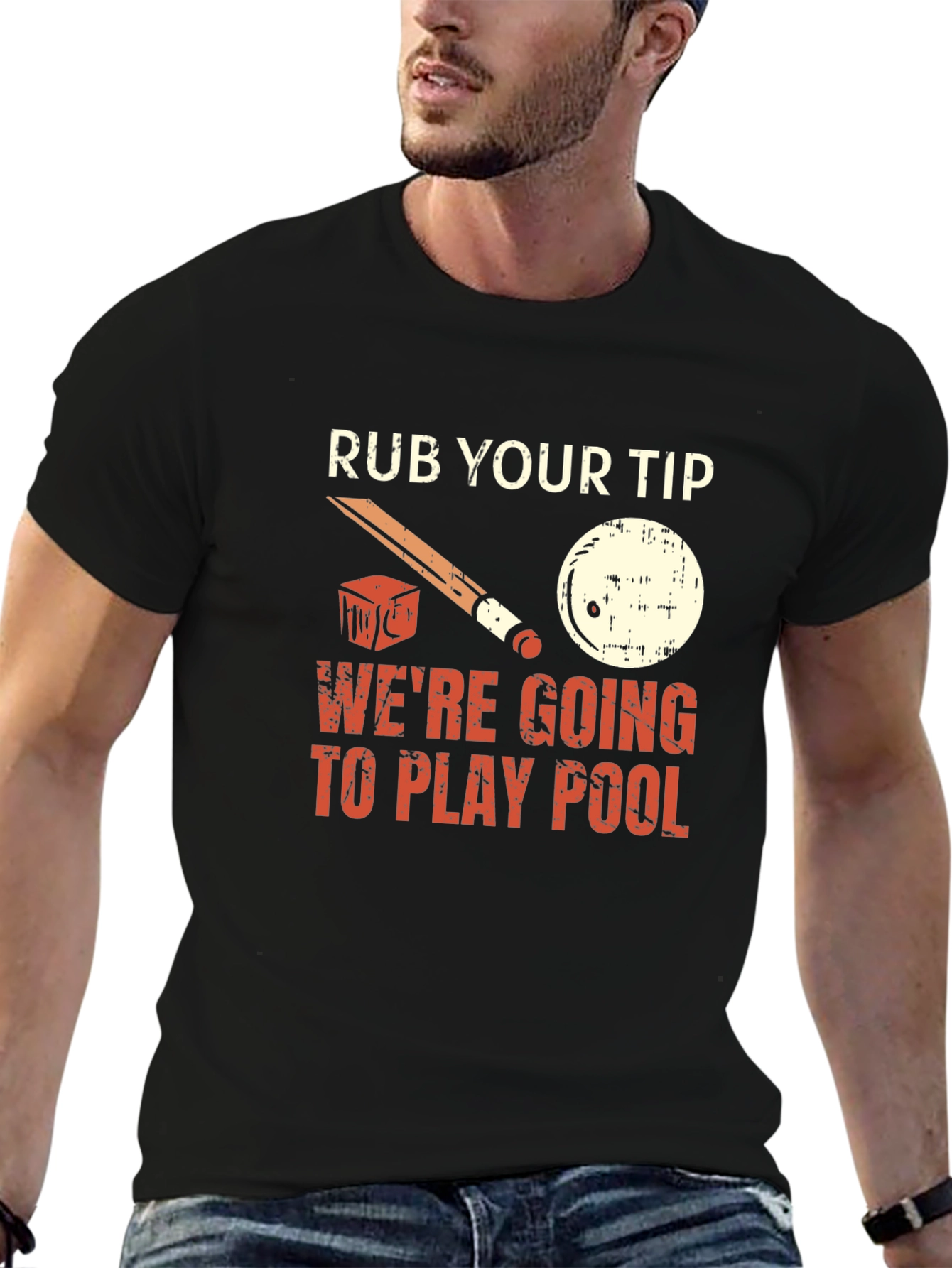 Black Rub Your Tip Pool T-Shirt view 6