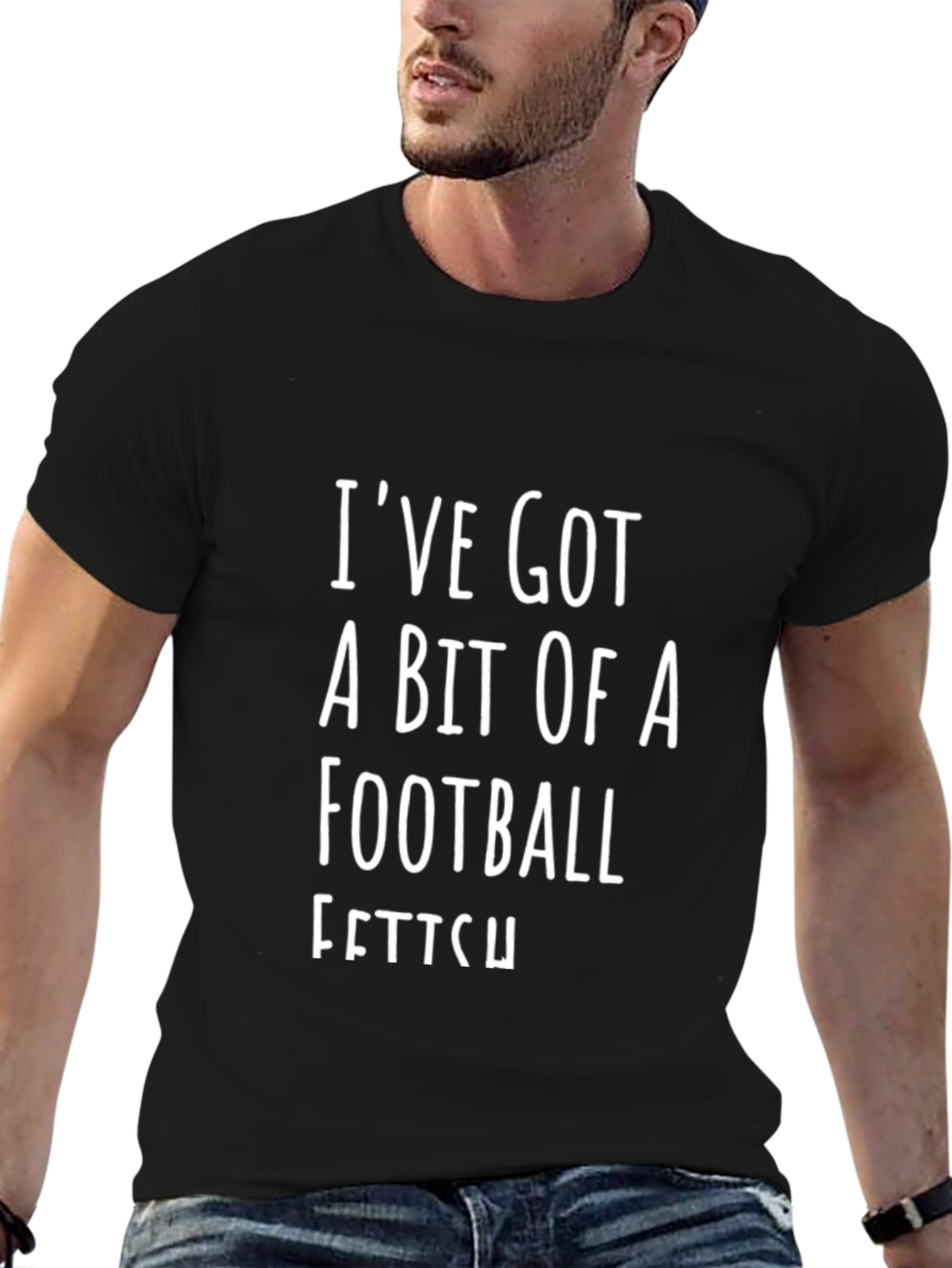 Black Football Fetish Graphic T-Shirt view 6