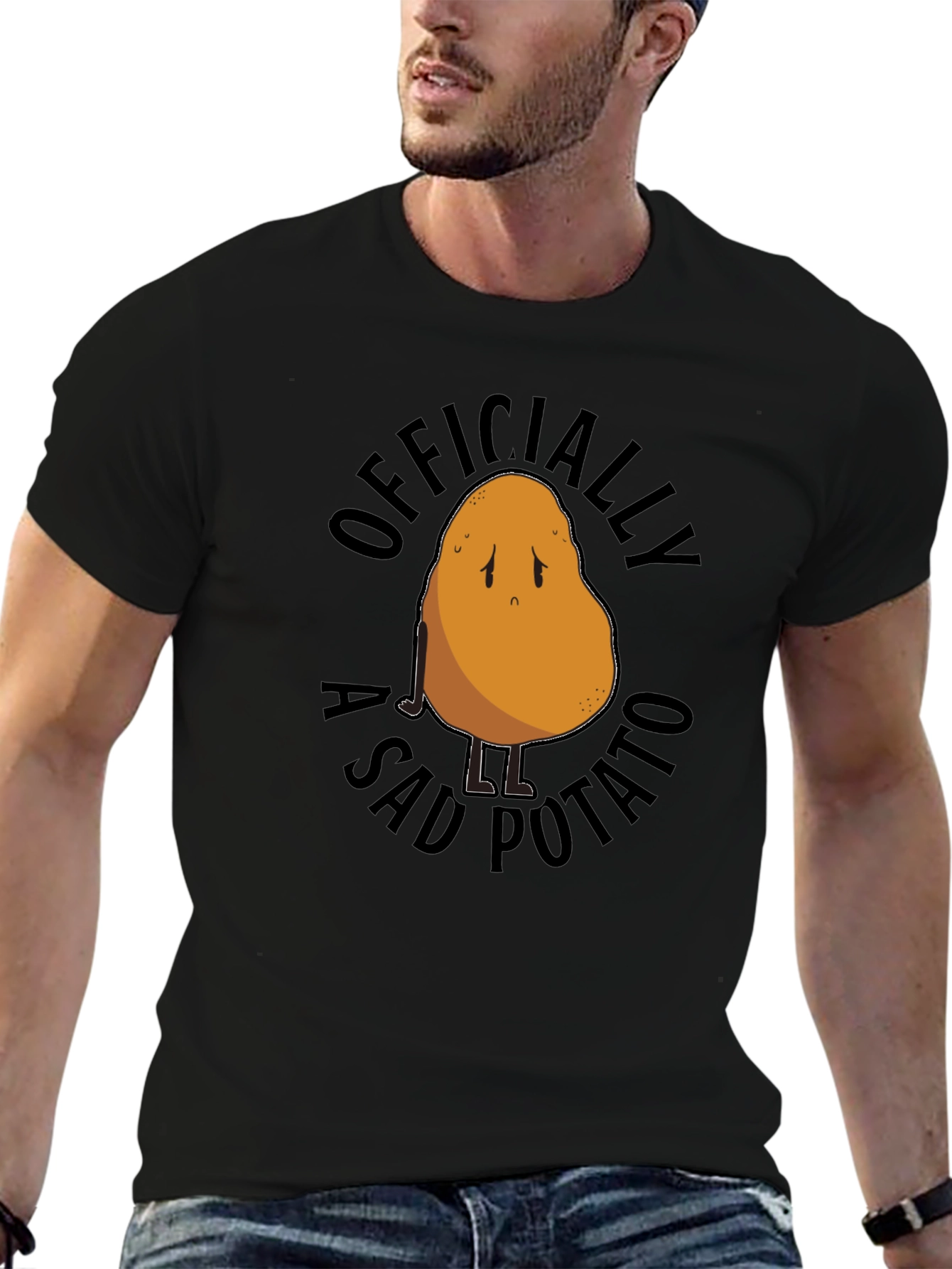 Black Officially A Sad Potato T-Shirt view 6