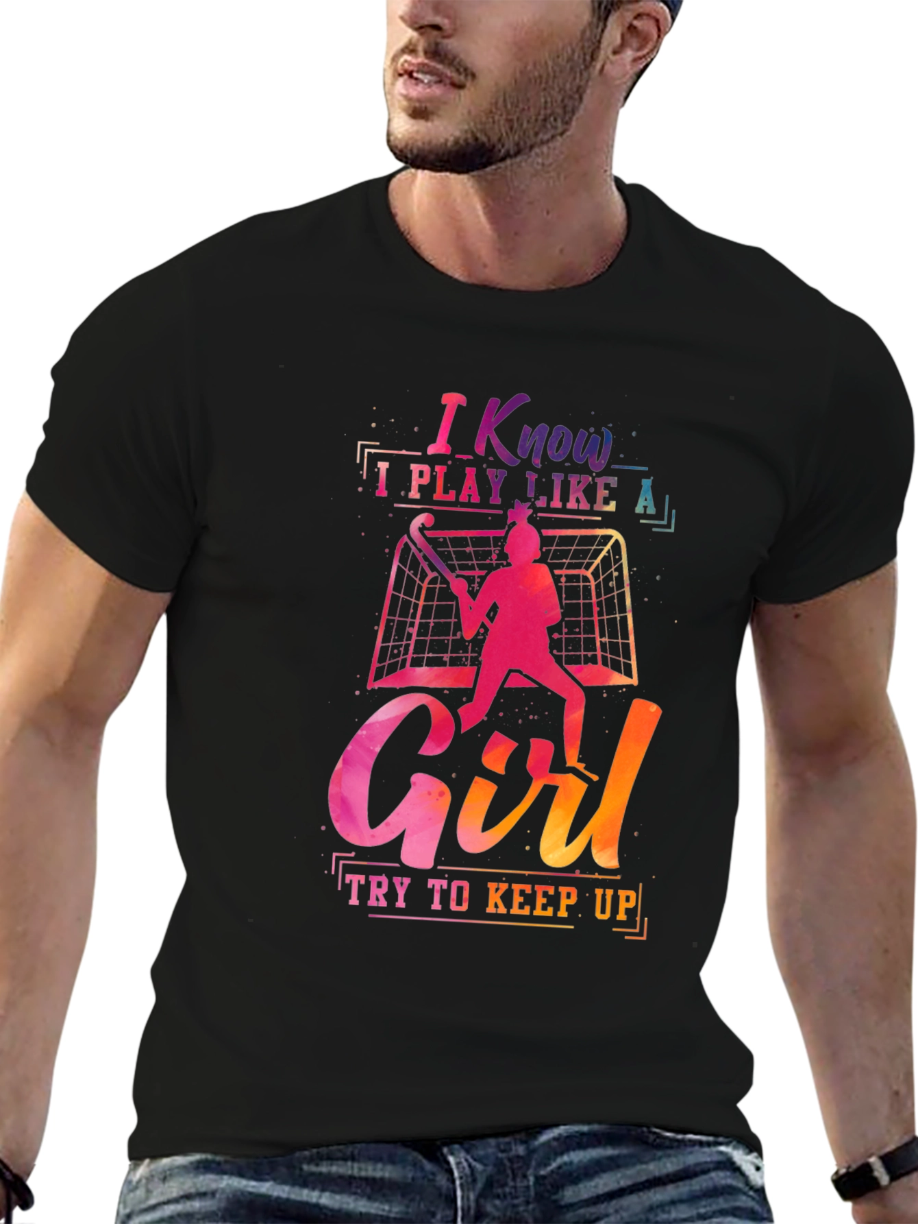 Black I Know I Play Like a Girl T-Shirt view 6