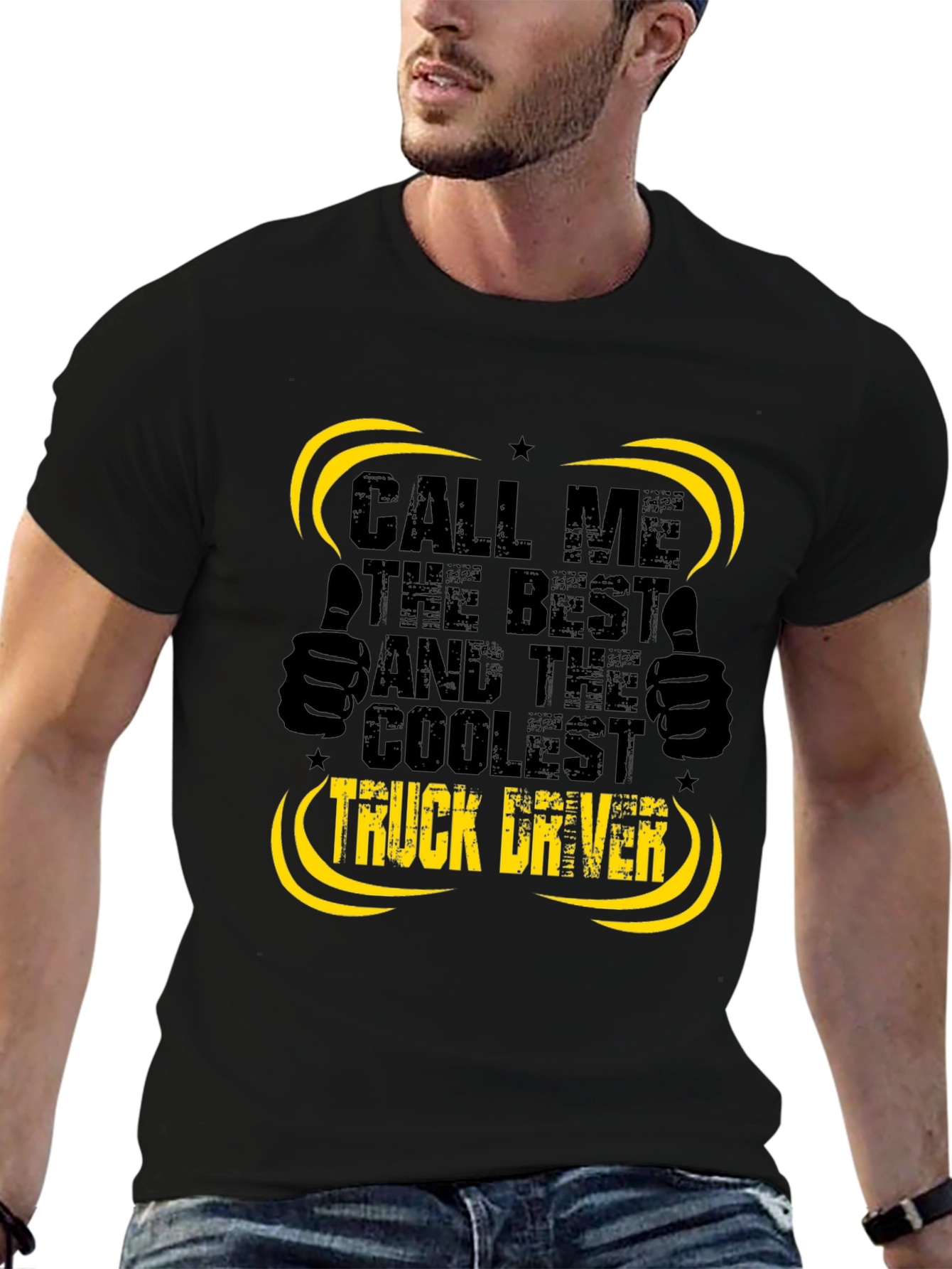 Black Coolest Truck Driver Black T-Shirt view 6
