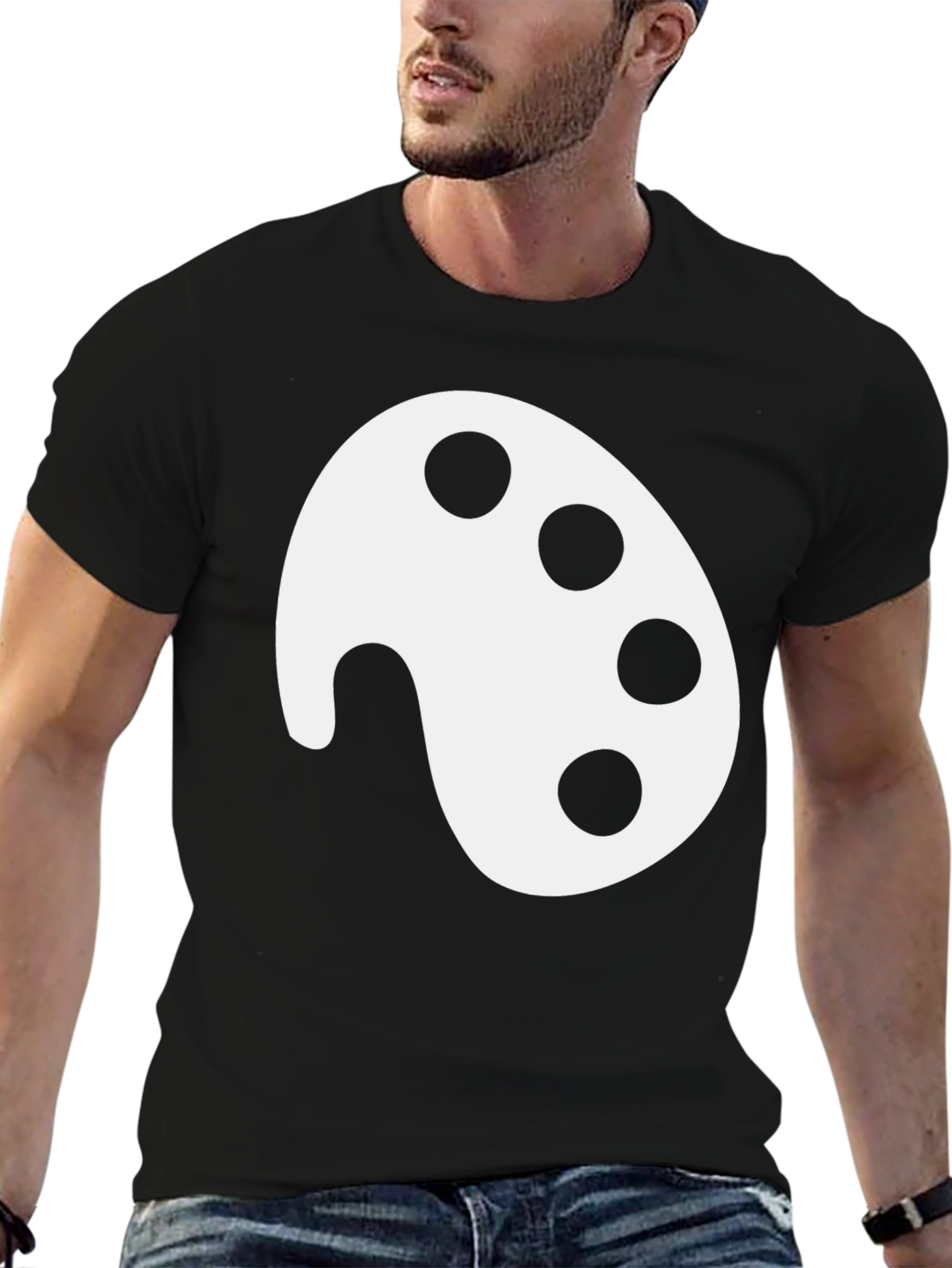 Black Artist Palette Black T-Shirt - Painter's Essential view 6