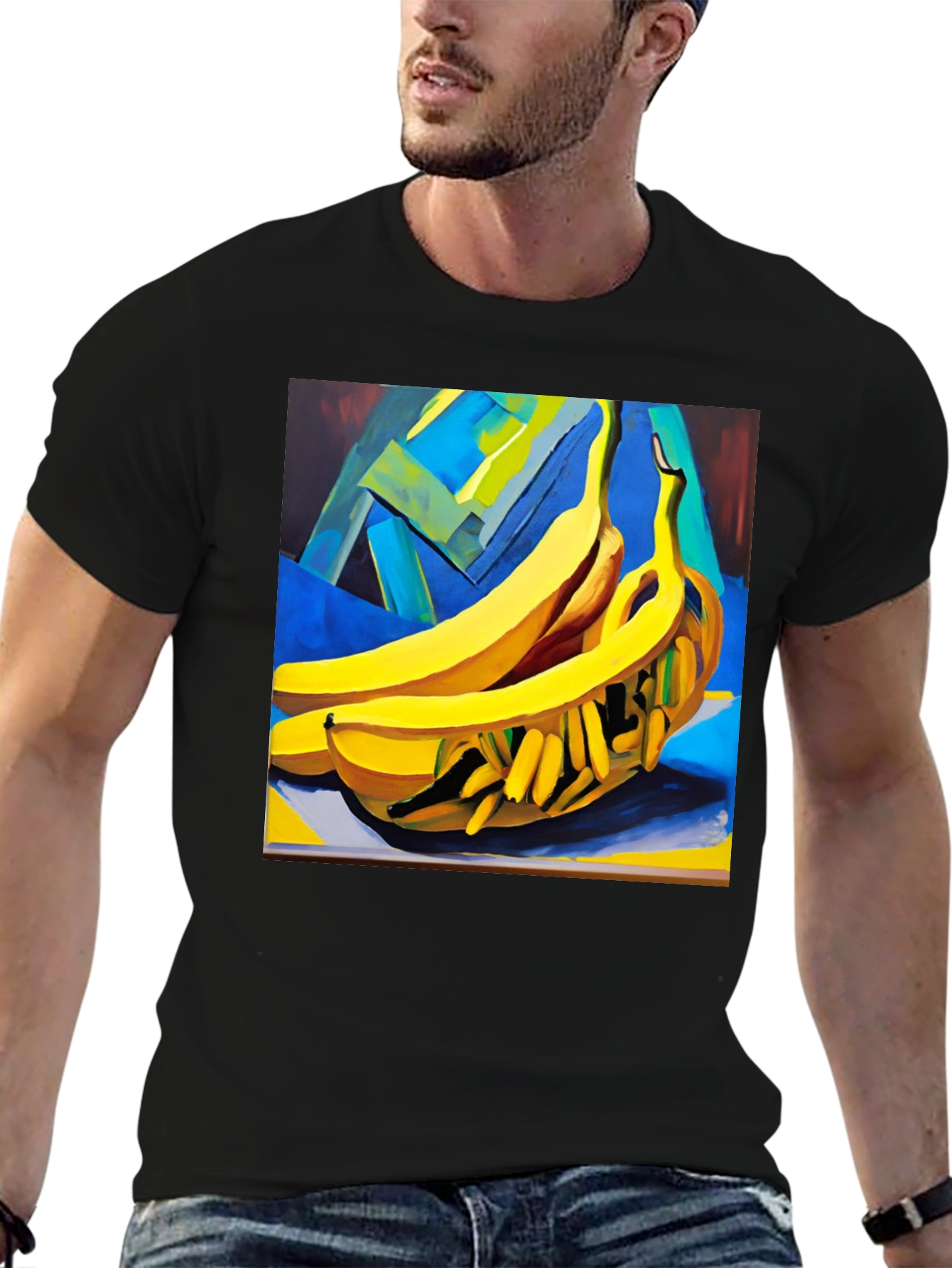 Black Abstract Banana T-Shirt view 6