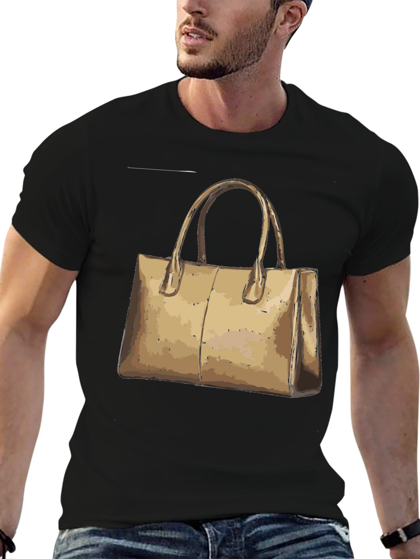 Black Graphic Tee - Handbag Design - Casual Unisex T-Shirt view 6