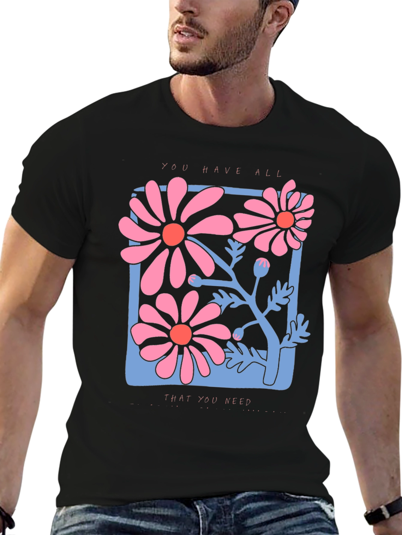 Black Floral Graphic Tee - You Have All That You Need view 6