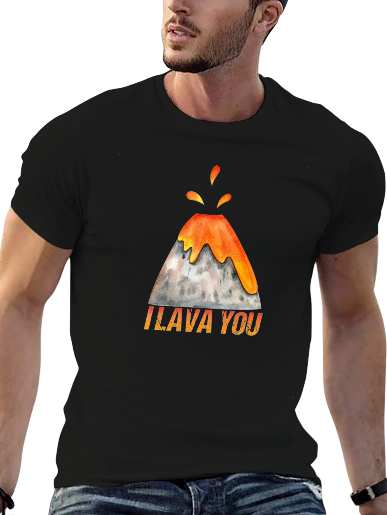 Black I Lava You Volcano Graphic Tee view 6
