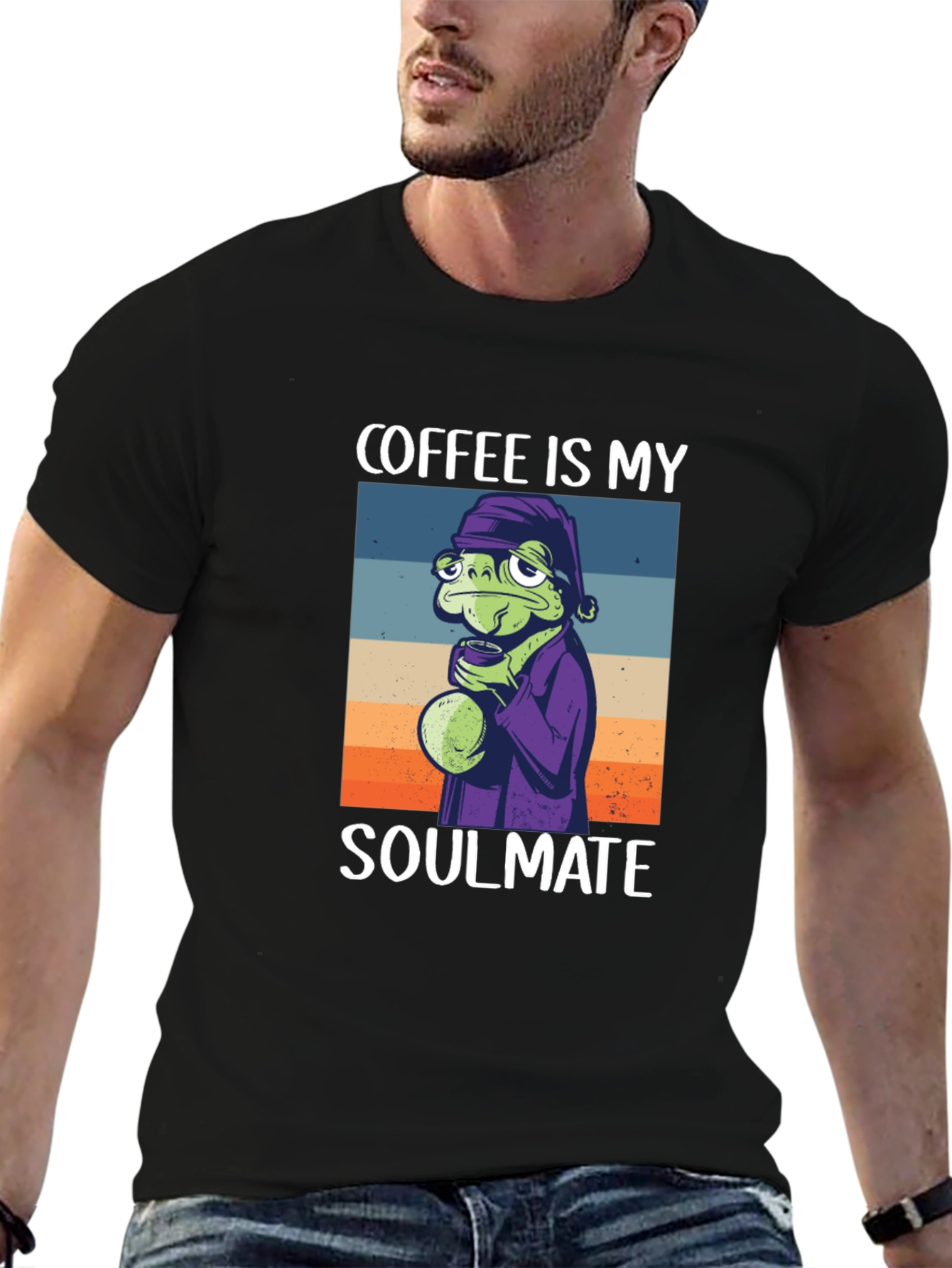 Black Coffee Soulmate Tee - Frog Lover's T-Shirt view 6