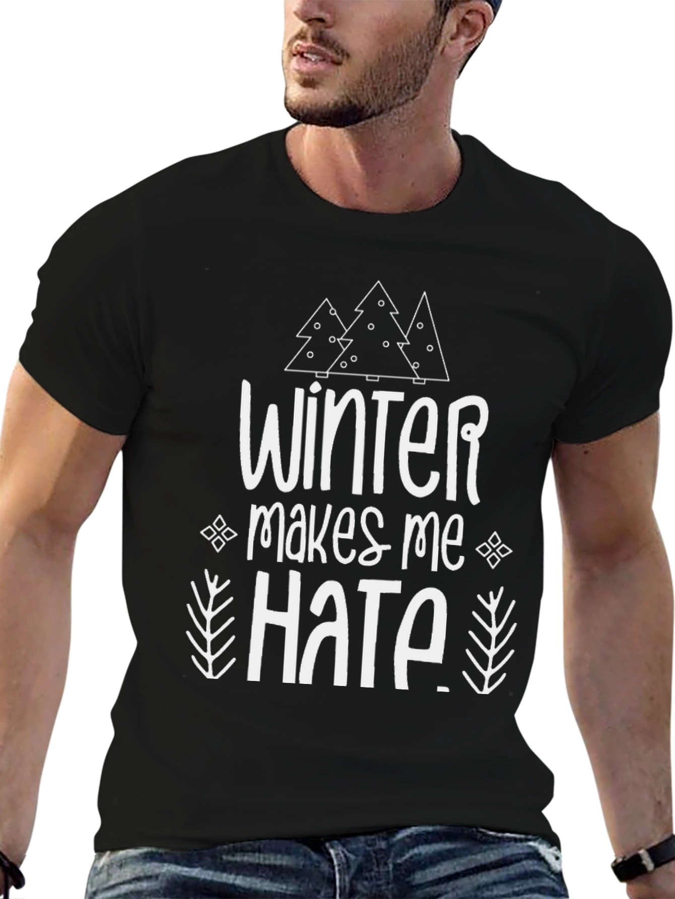 Black Winter Makes Me Hate T-Shirt view 6