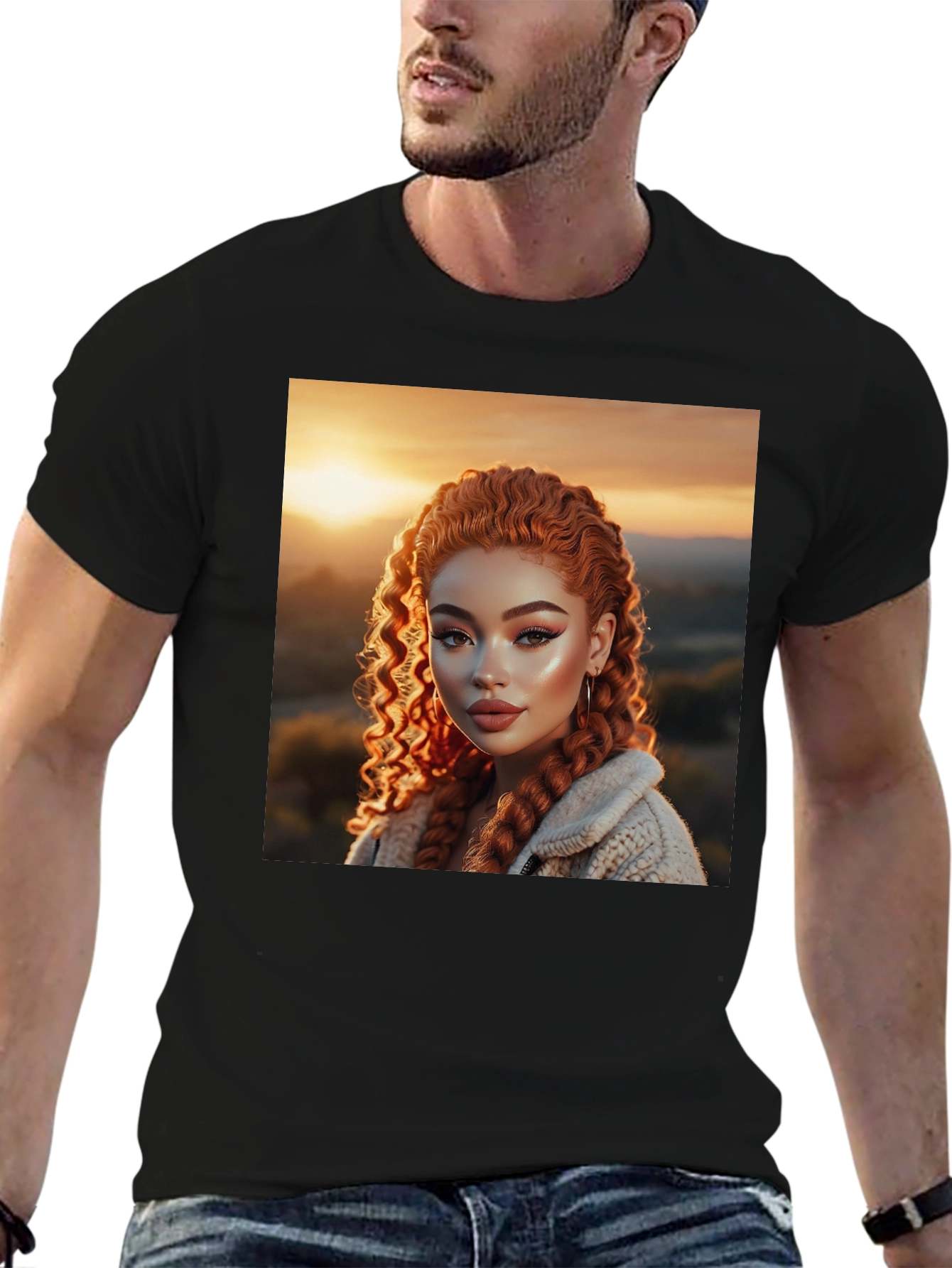 Black Graphic Tee - Red Haired Beauty view 6