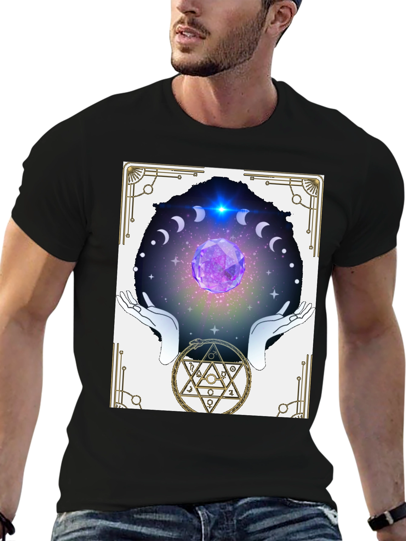 Black Mystic Crystal Ball Graphic Tee view 6