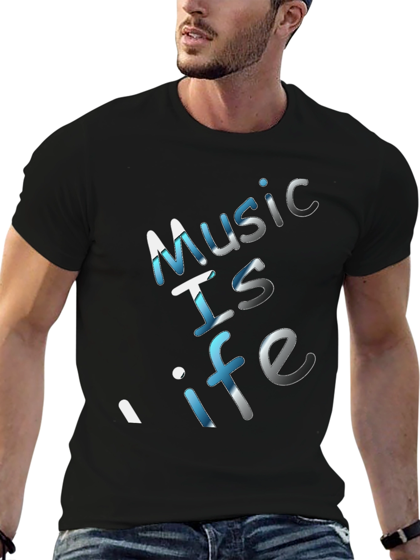 Black Music is Life Black Graphic Tee view 6