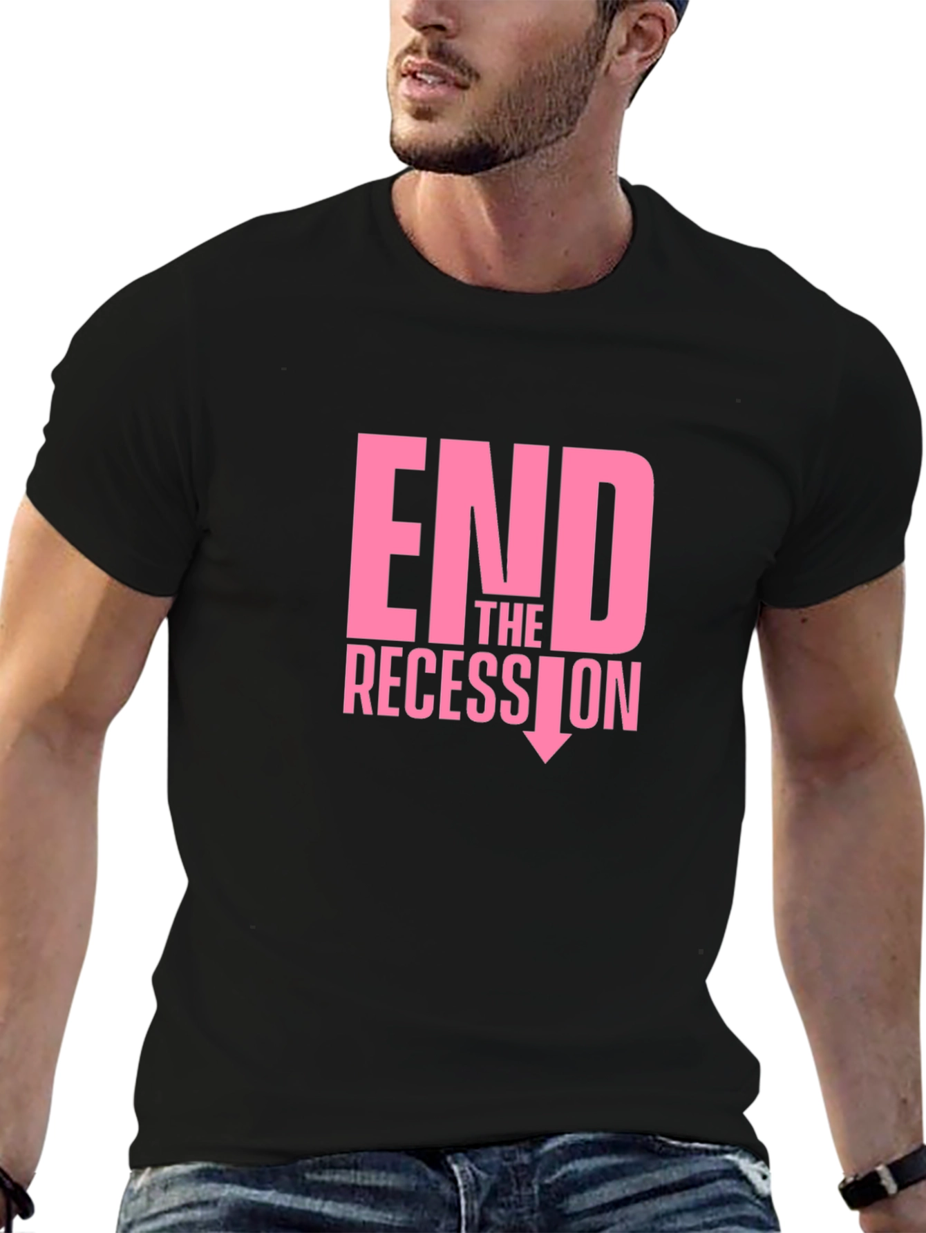 Black End the Recession Graphic T-Shirt view 6