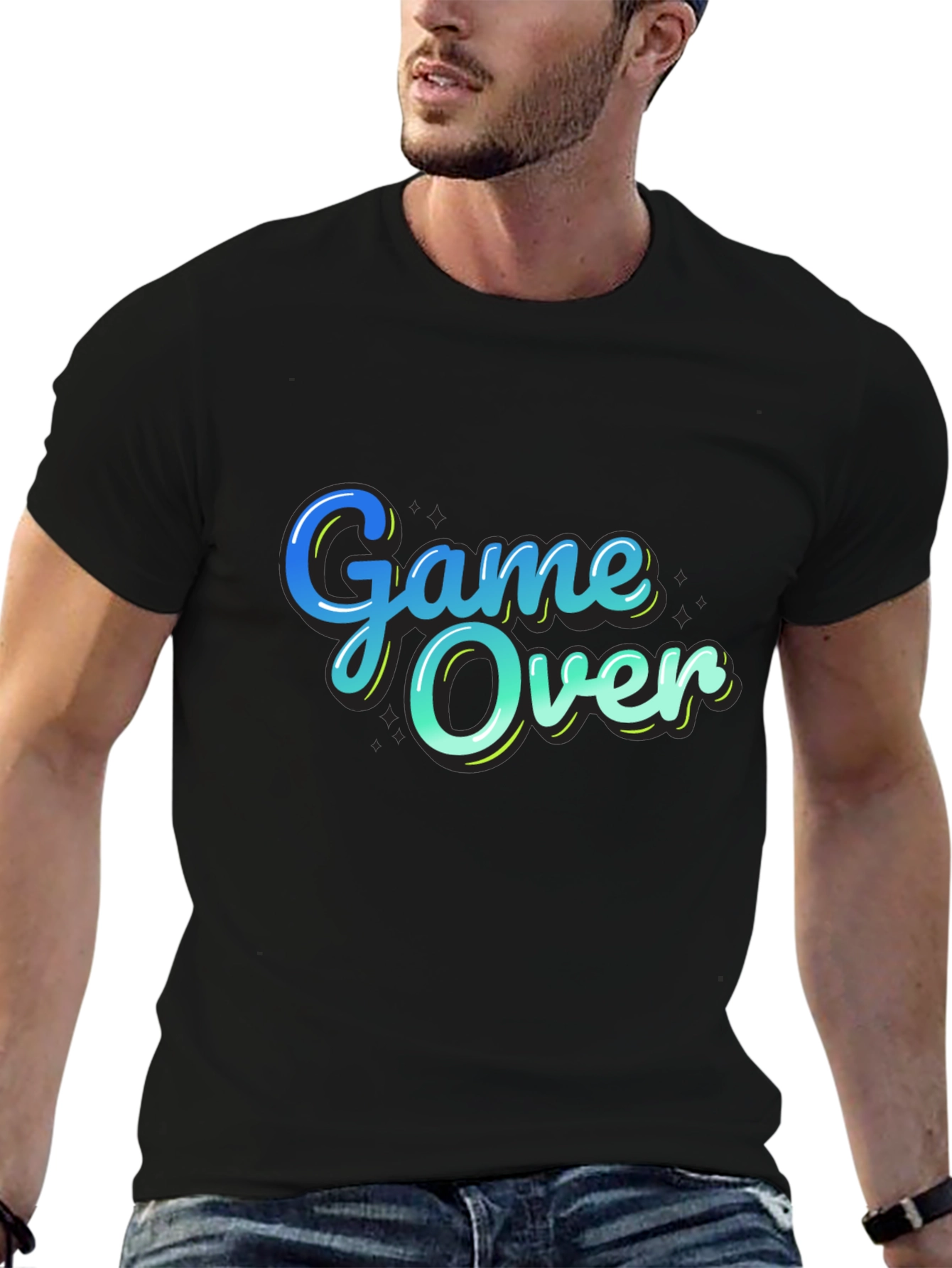 Black Game Over Graphic T-Shirt - Gamer Style view 6