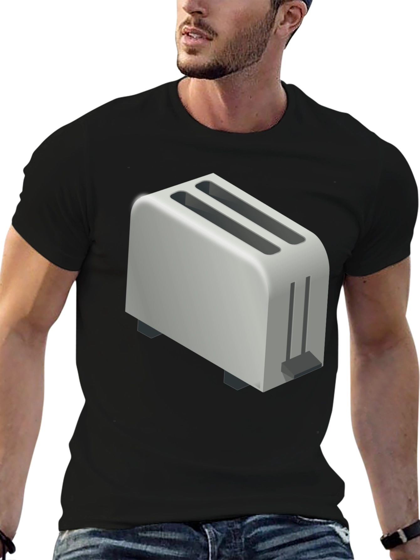 Black Toaster Graphic T-Shirt - Novelty Tee for Bread Lovers view 6