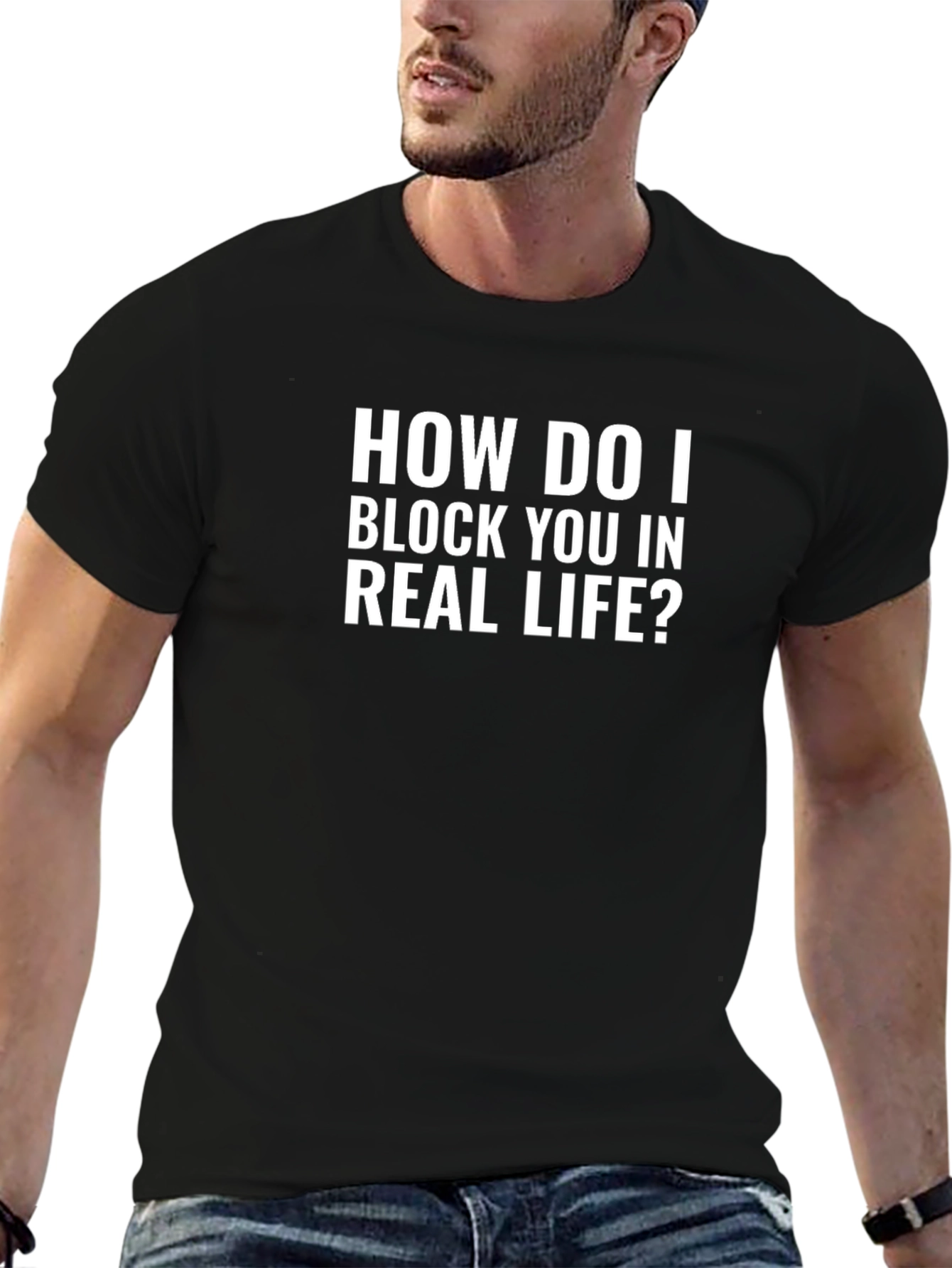 Black How Do I Block You T-Shirt view 6