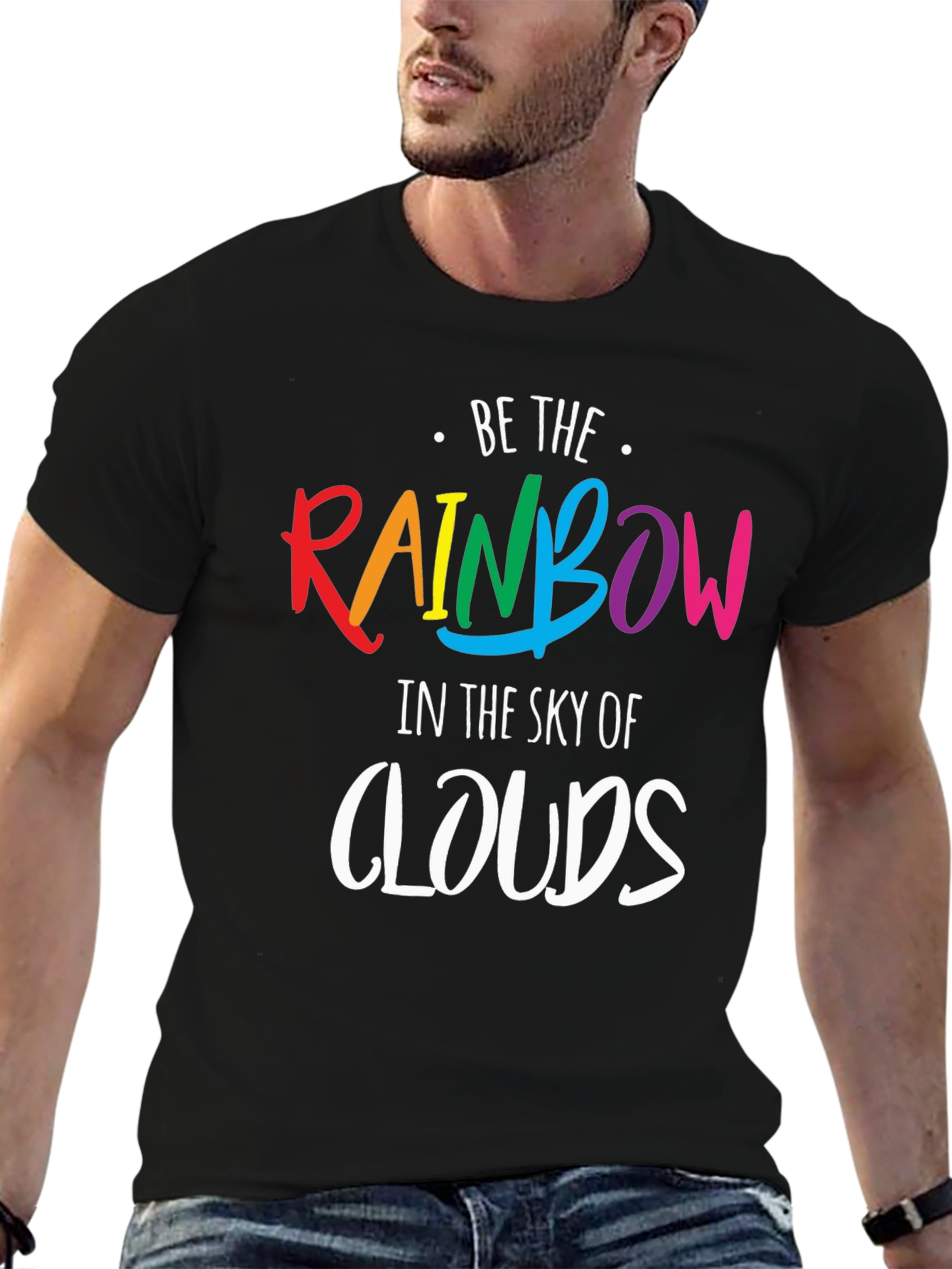 Black Be The Rainbow T-Shirt - Inspirational Pride Tee view 6