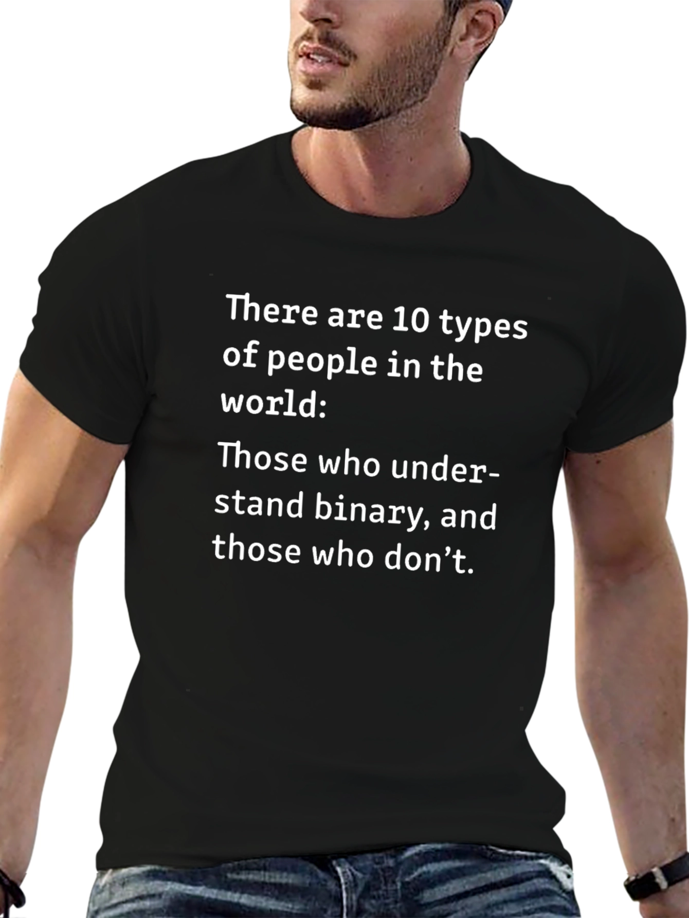 Black Binary Joke T-Shirt: There Are 10 Types of People view 6