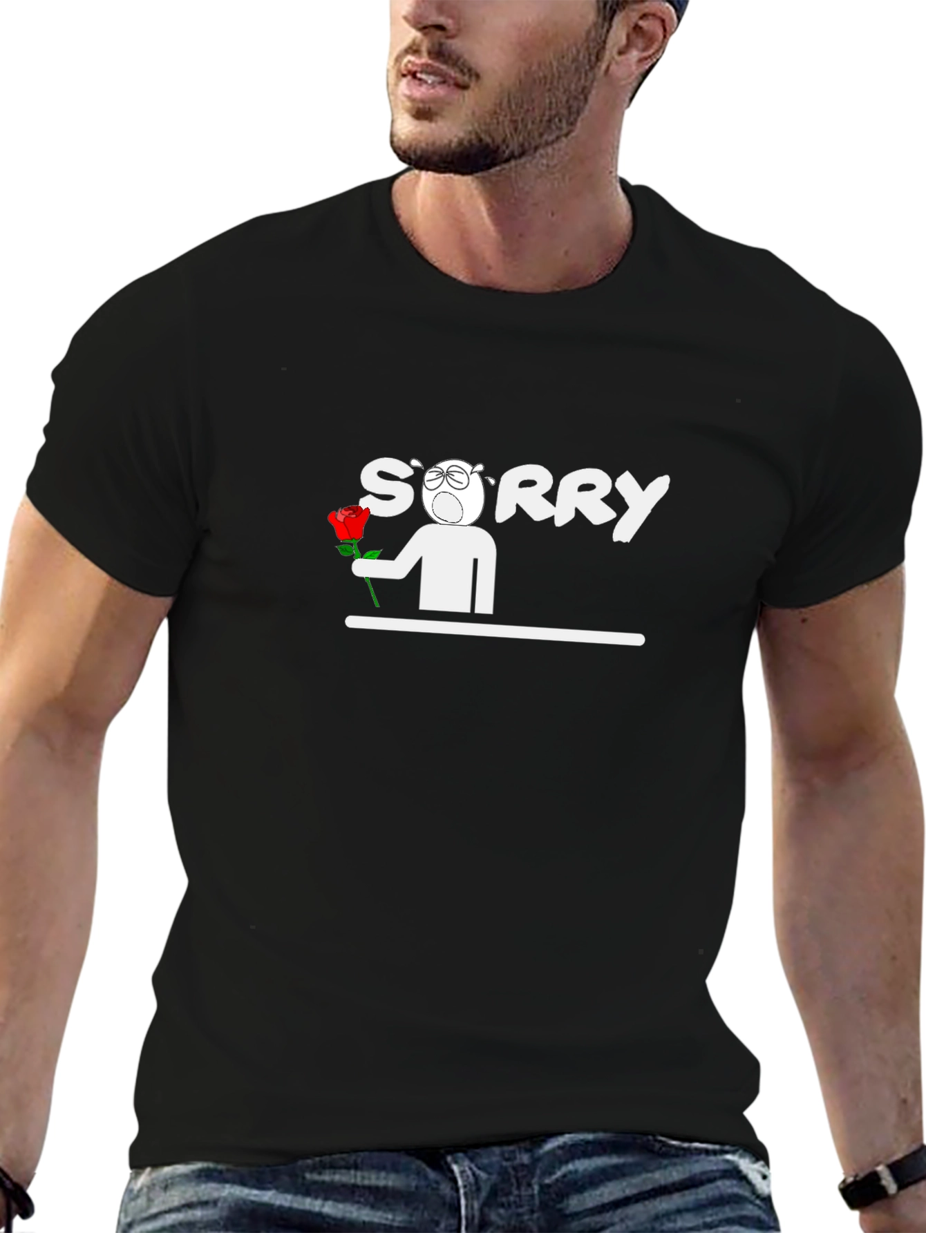 Black Sorry Graphic Tee - Apology T-Shirt view 6