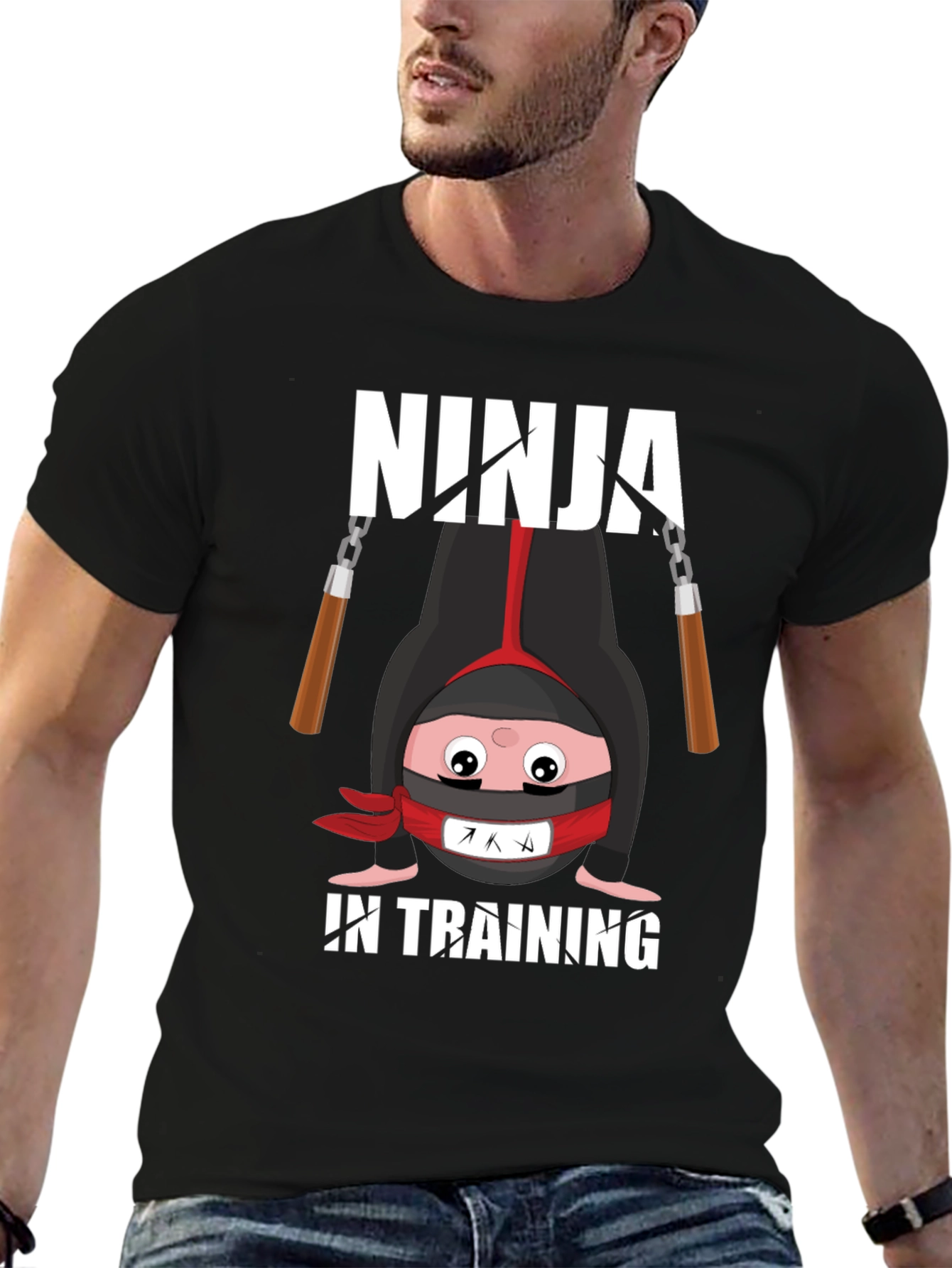 Black Ninja In Training Graphic Tee view 6