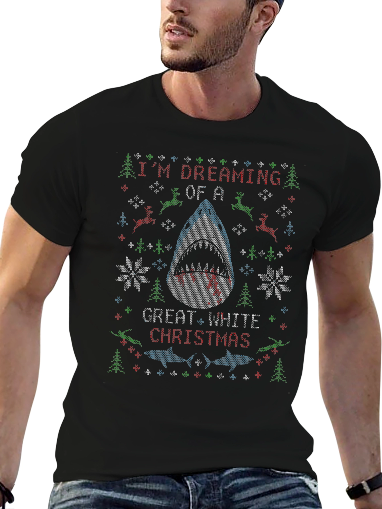 Black Great White Christmas T-Shirt view 6