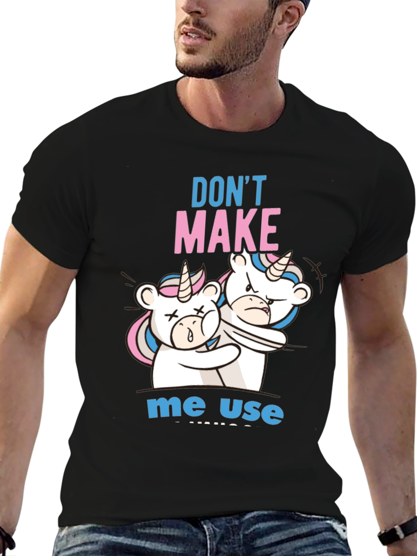 Black Don't Make Me Use Unicorn T-Shirt view 6
