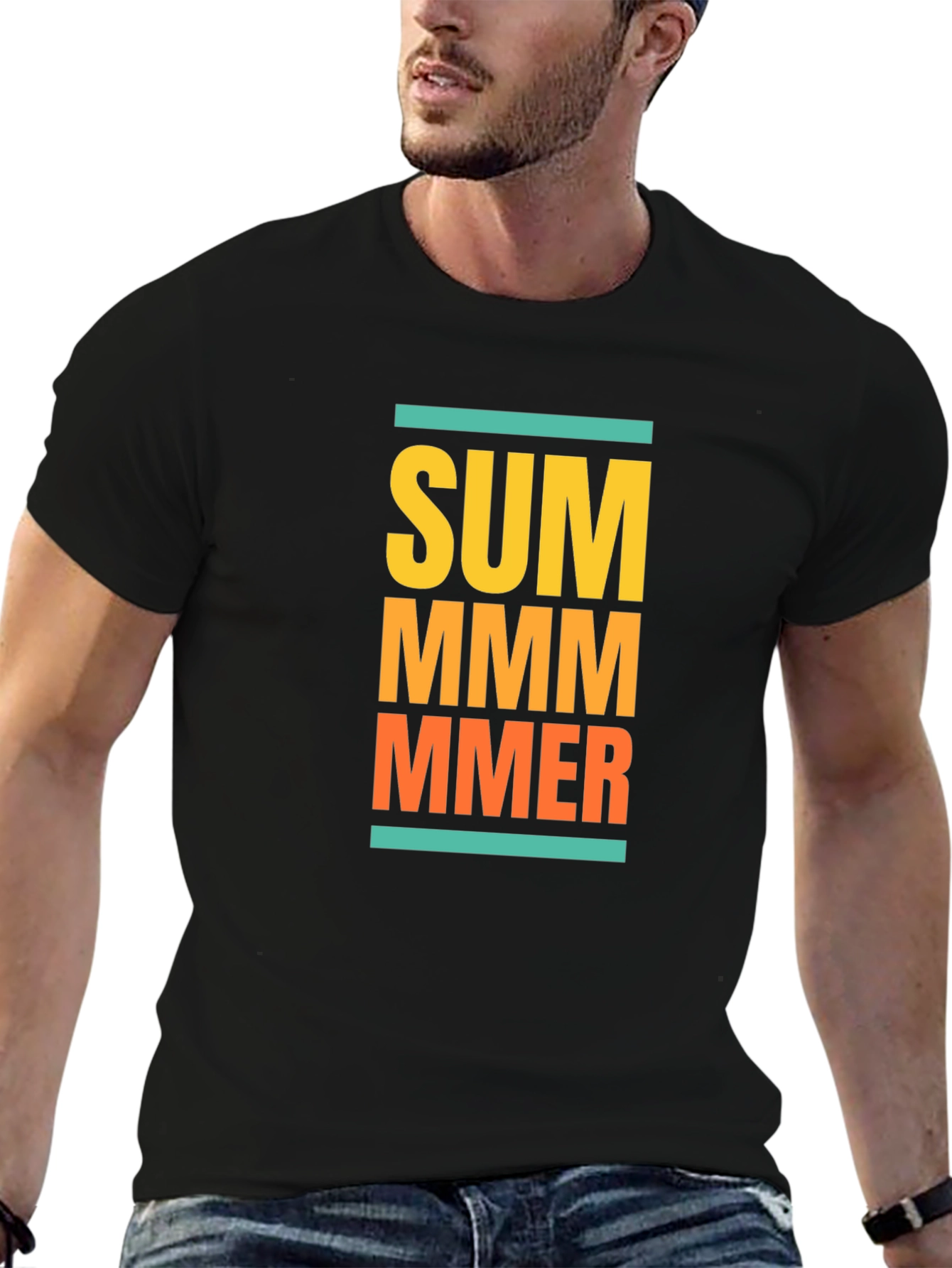 Black Summer Graphic T-Shirt view 6