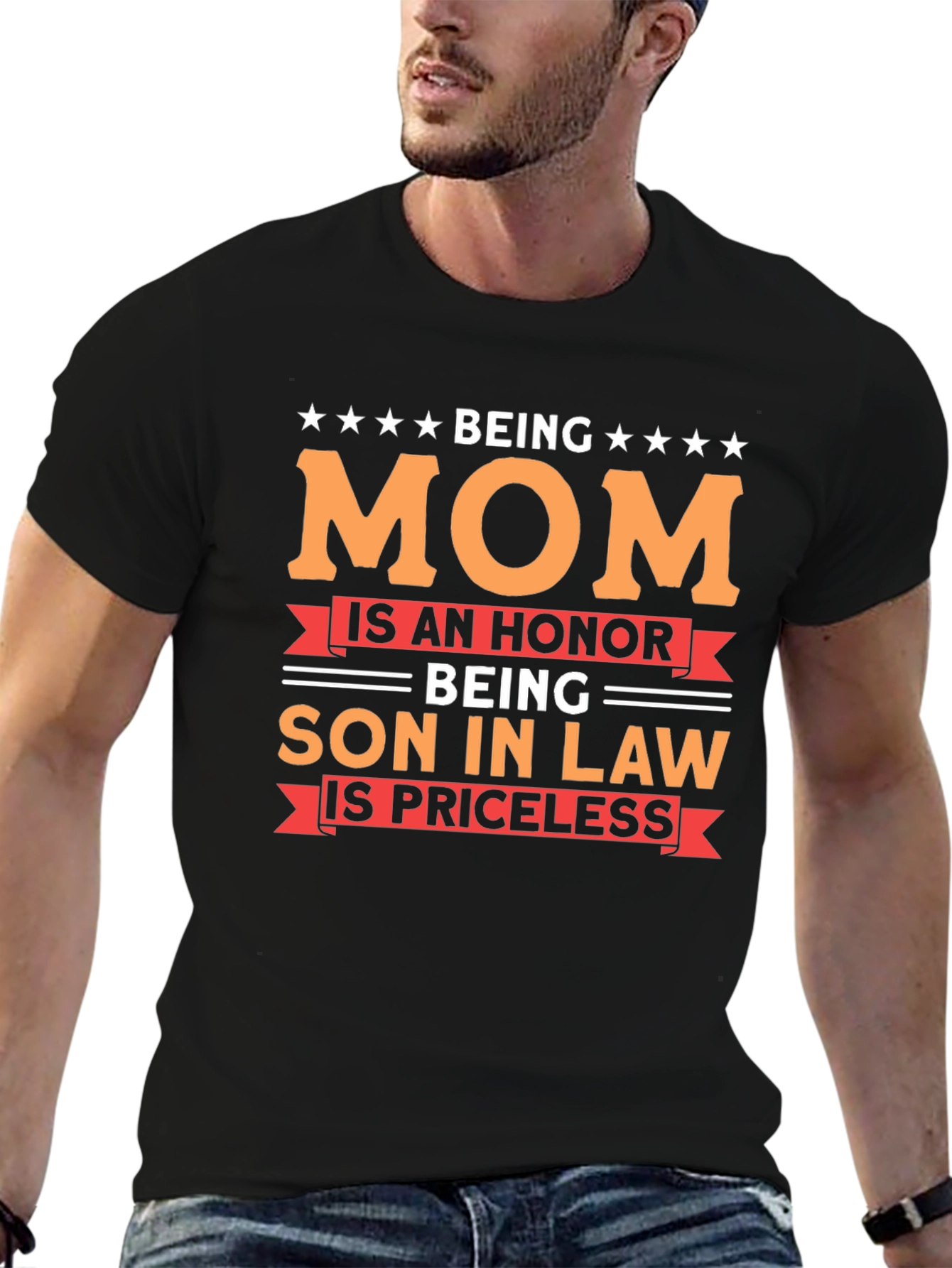 Black Being Mom Son-in-Law Graphic T-Shirt view 6