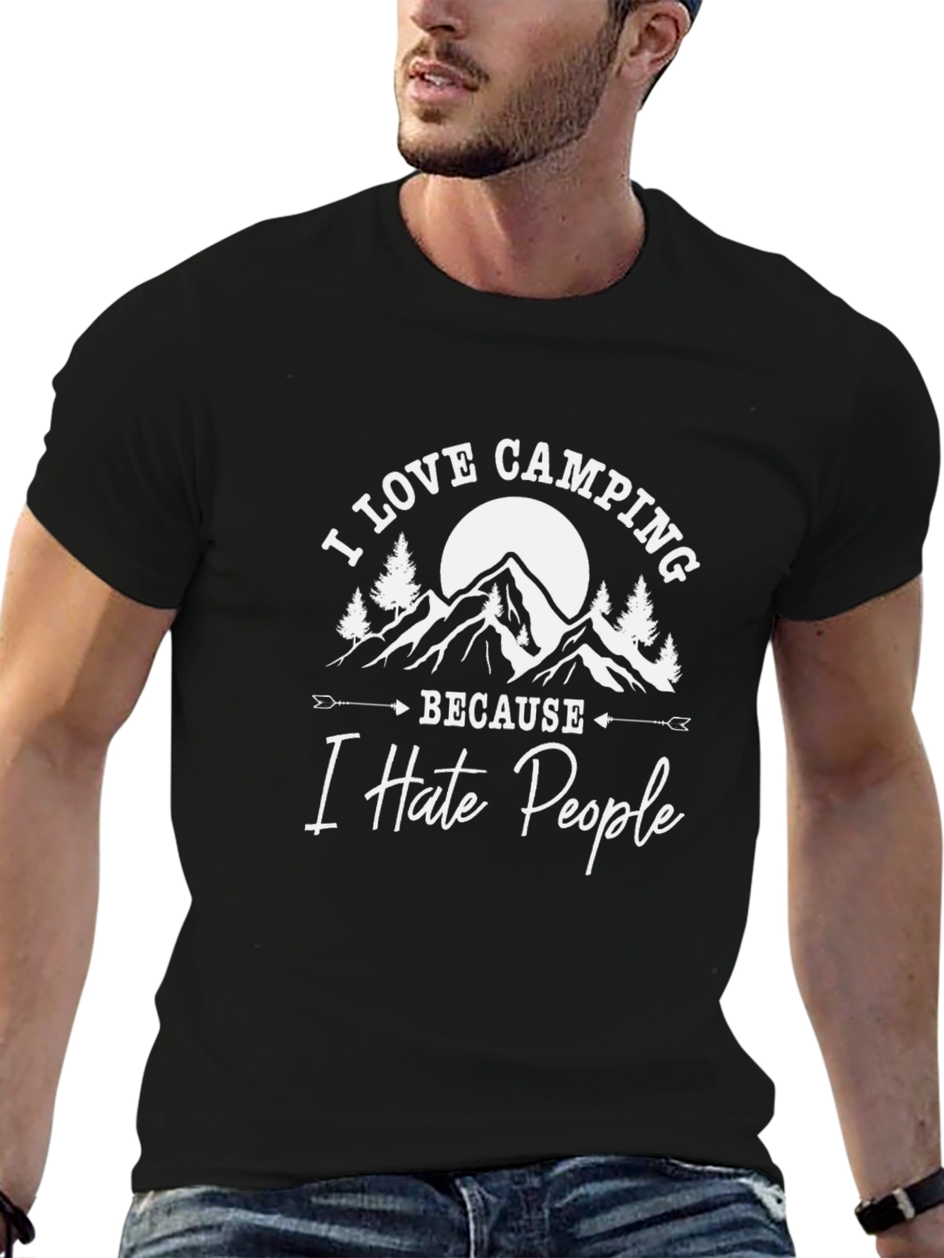 Black I Love Camping Graphic Tee - Anti-Social Humor T-Shirt view 6