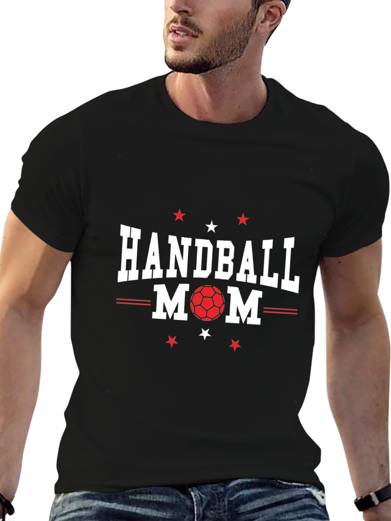 Black Handball Mom Graphic T-Shirt view 6