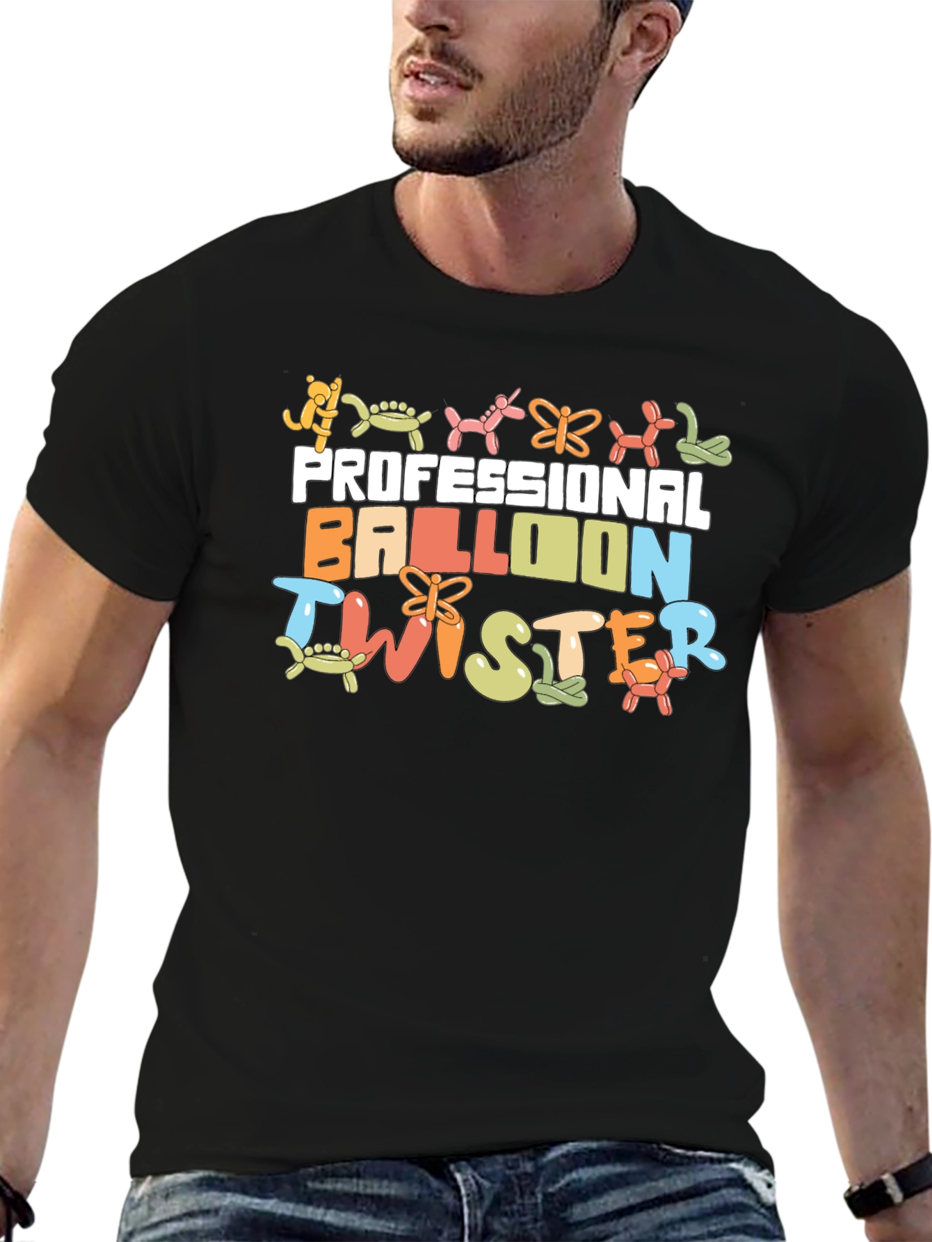 Black Professional Balloon Twister T-Shirt view 6