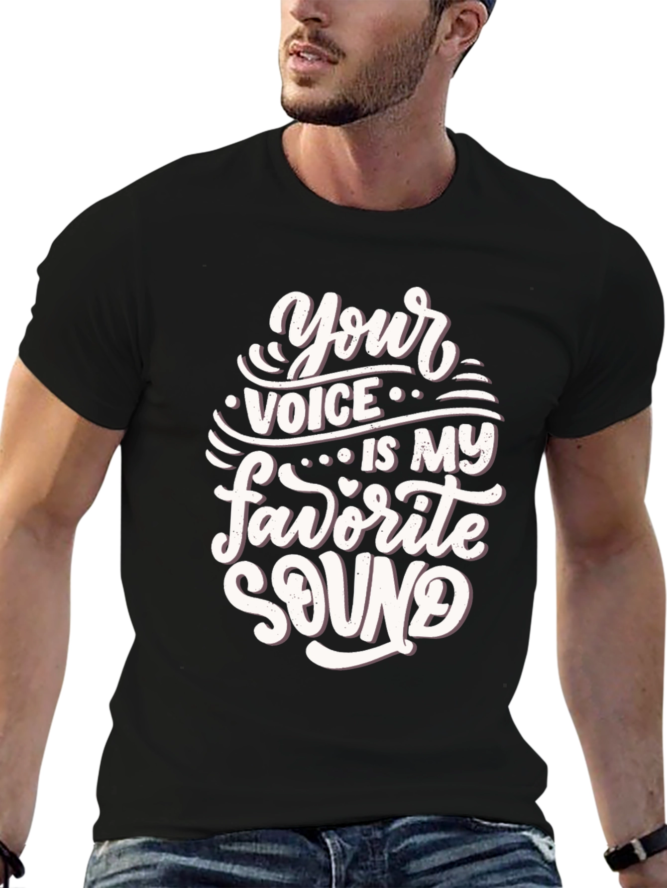 Black Your Voice is My Favorite Sound T-Shirt view 6