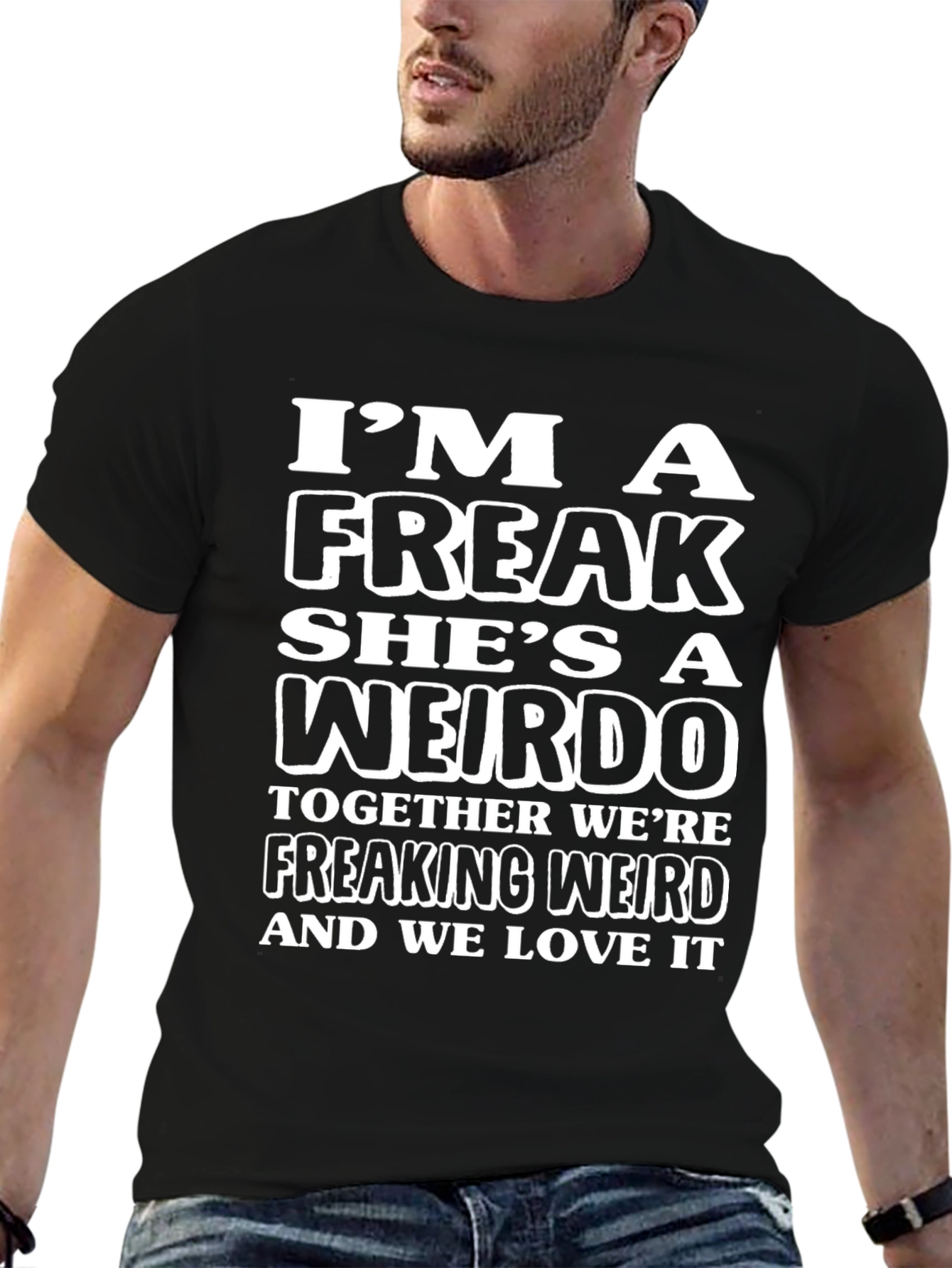 Black I'm A Freak Graphic Tee view 6