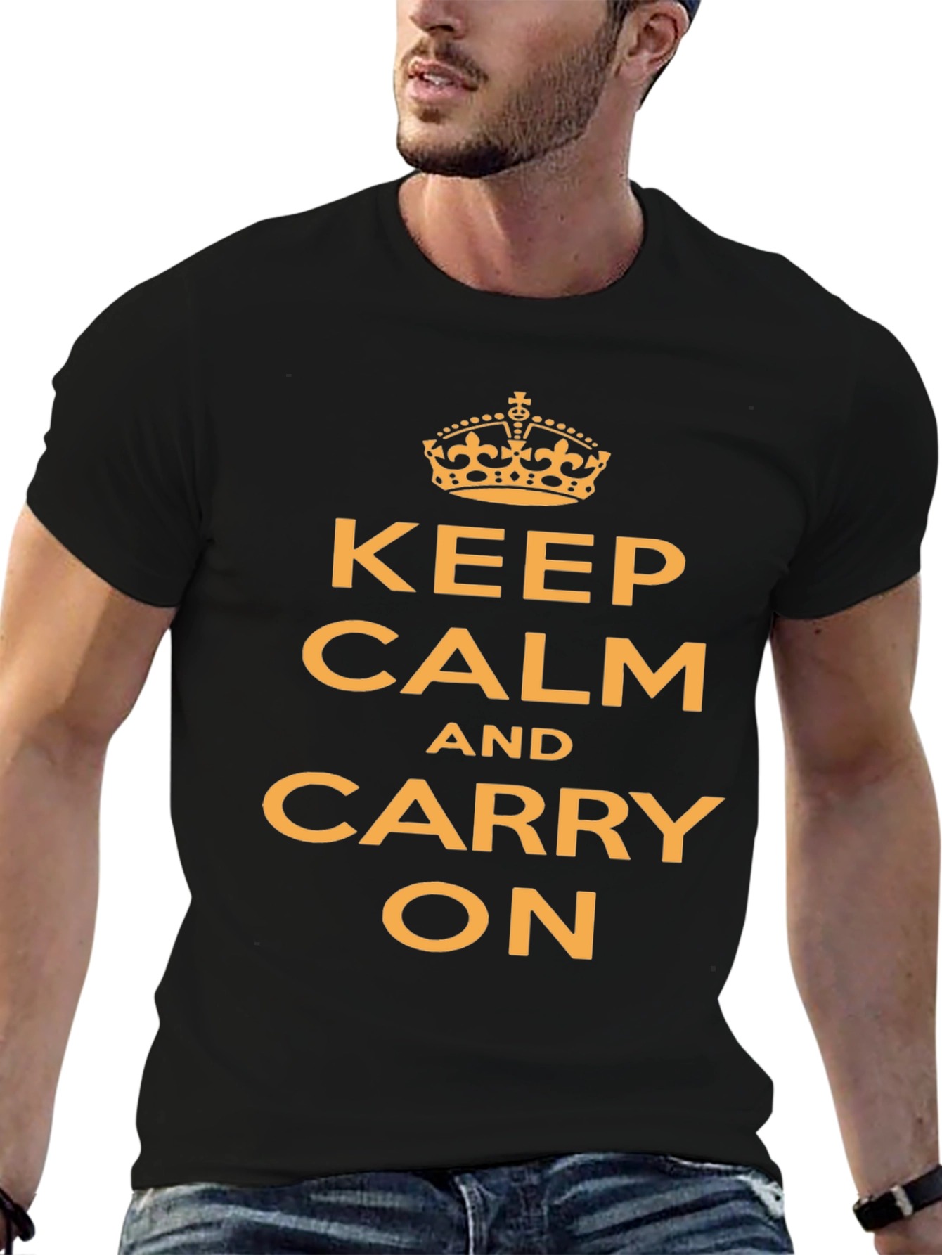 Black Keep Calm T-Shirt - Funny Slogan Tee view 6
